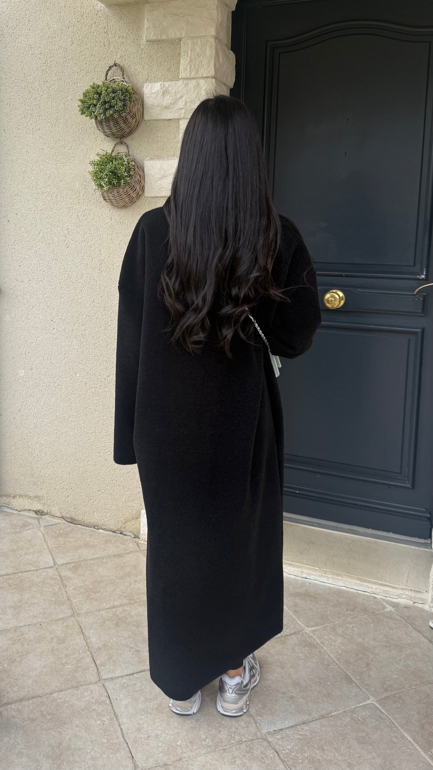 Manteau kimono long Noir SAÏRYS
