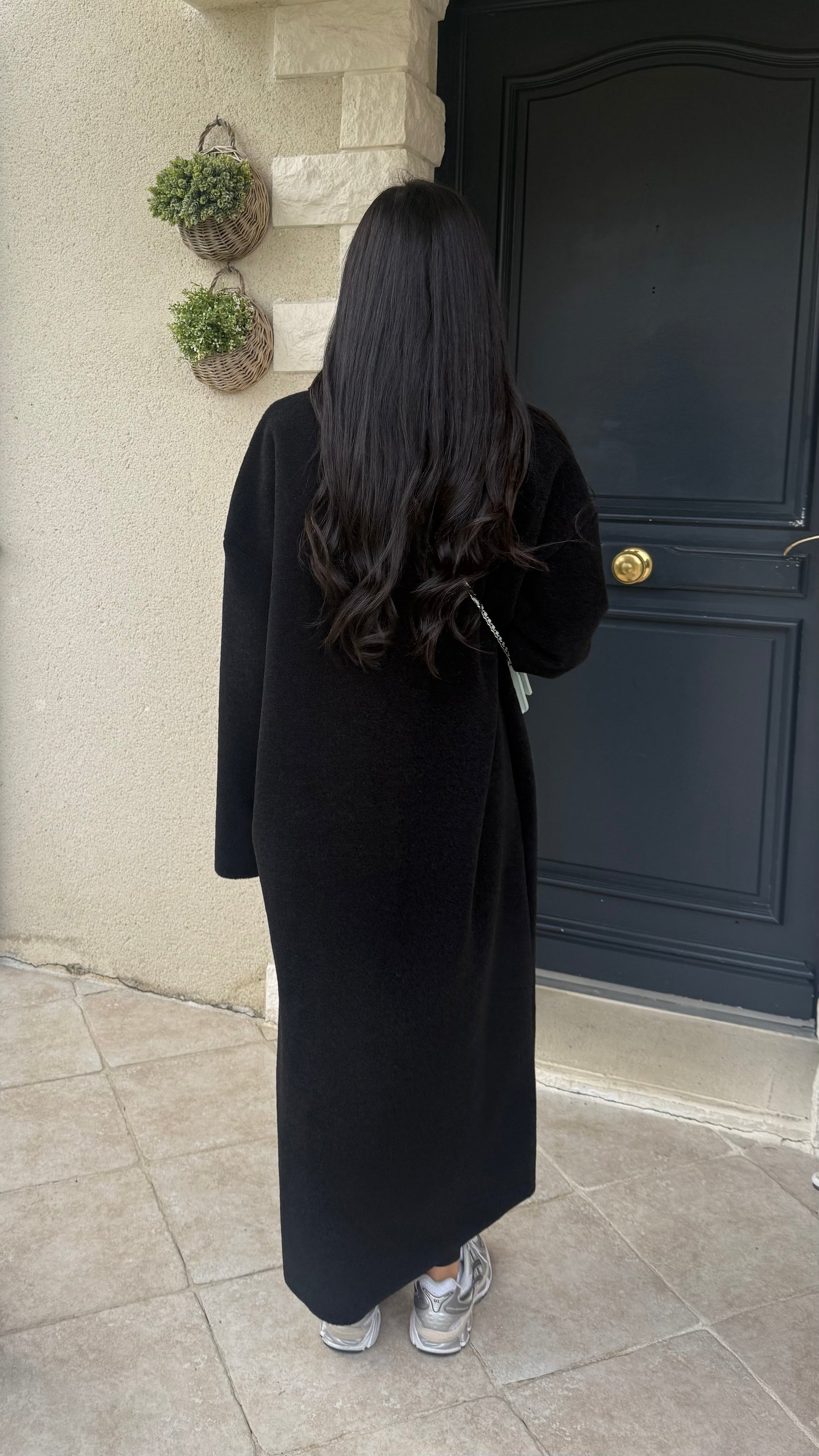 Manteau kimono long Noir SAÏRYS