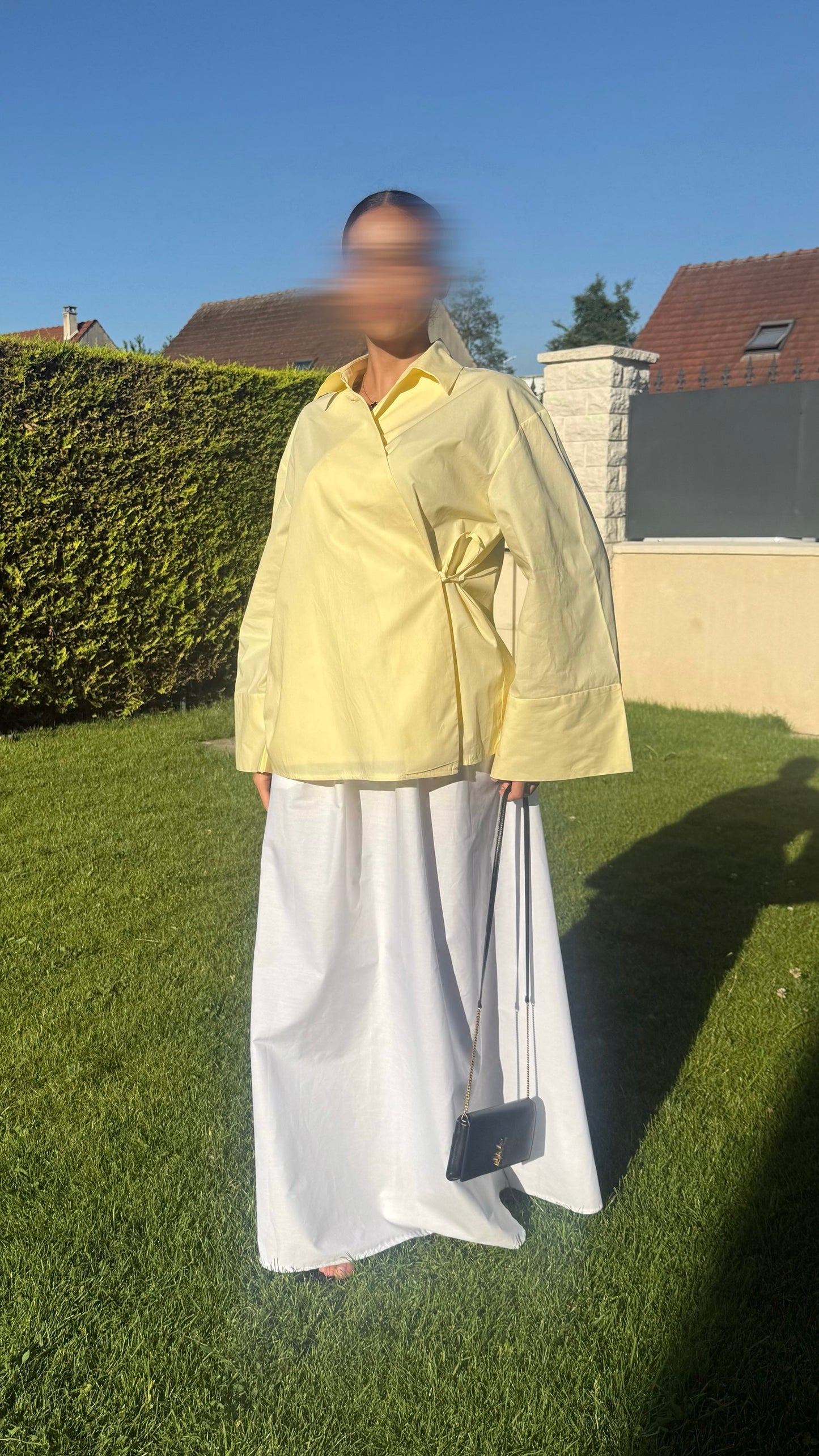 Chemise Cache-Cœur Jaune — Élégance Modeste & Intemporelle SAÏRYS