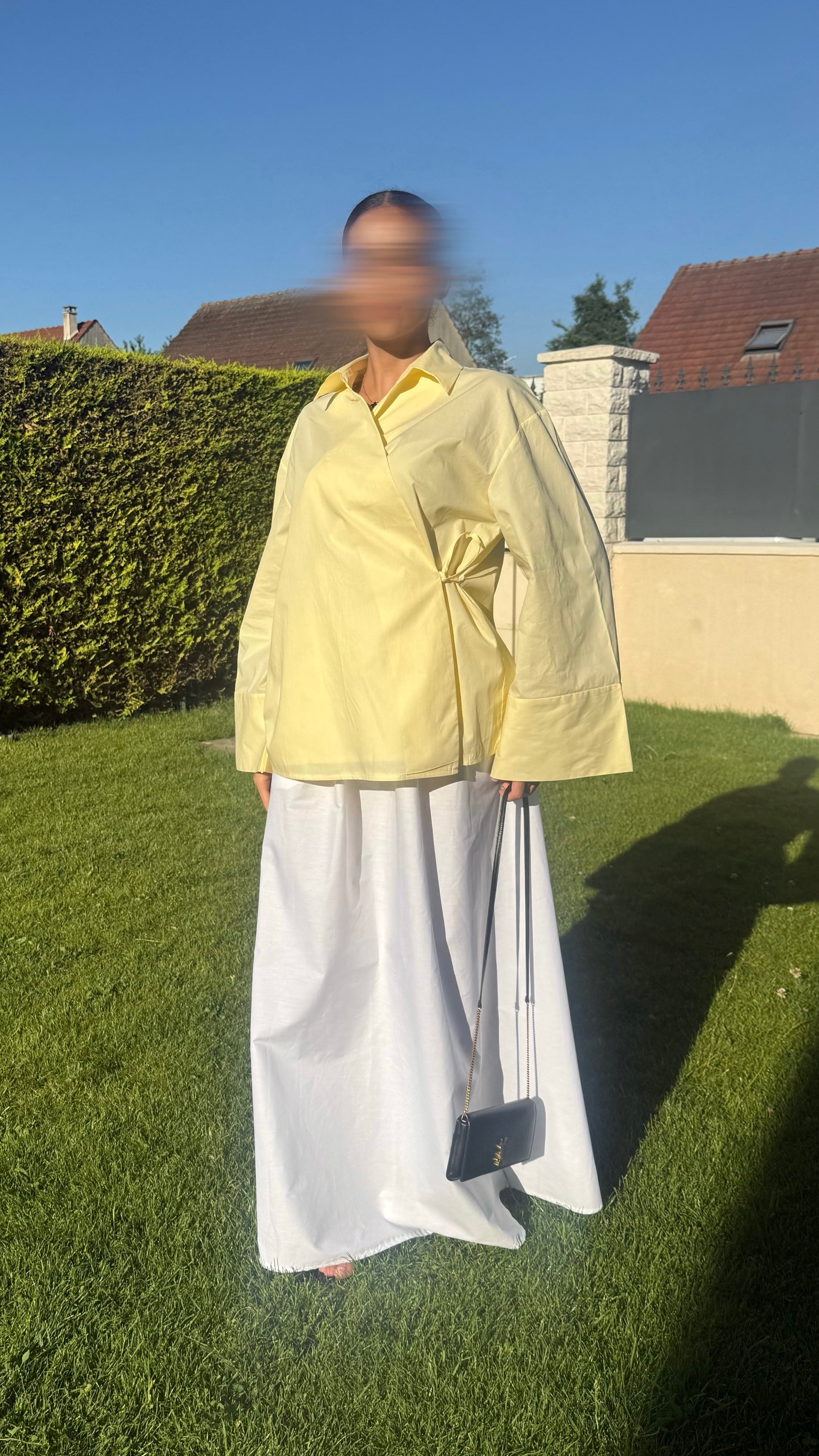 Chemise Cache-Cœur Jaune — Élégance Modeste & Intemporelle SAÏRYS