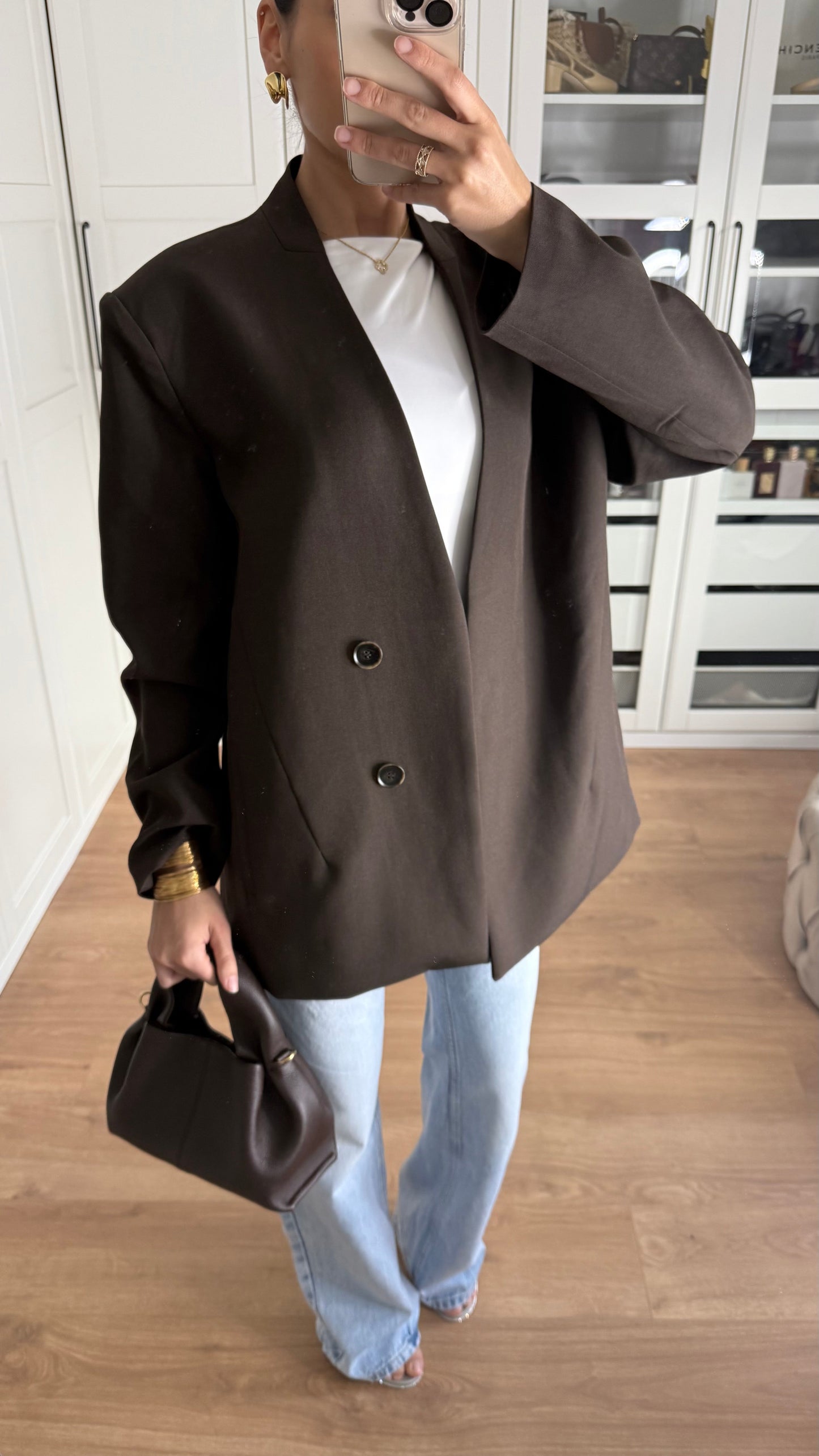 Blazer oversize amovible Marron SAÏRYS