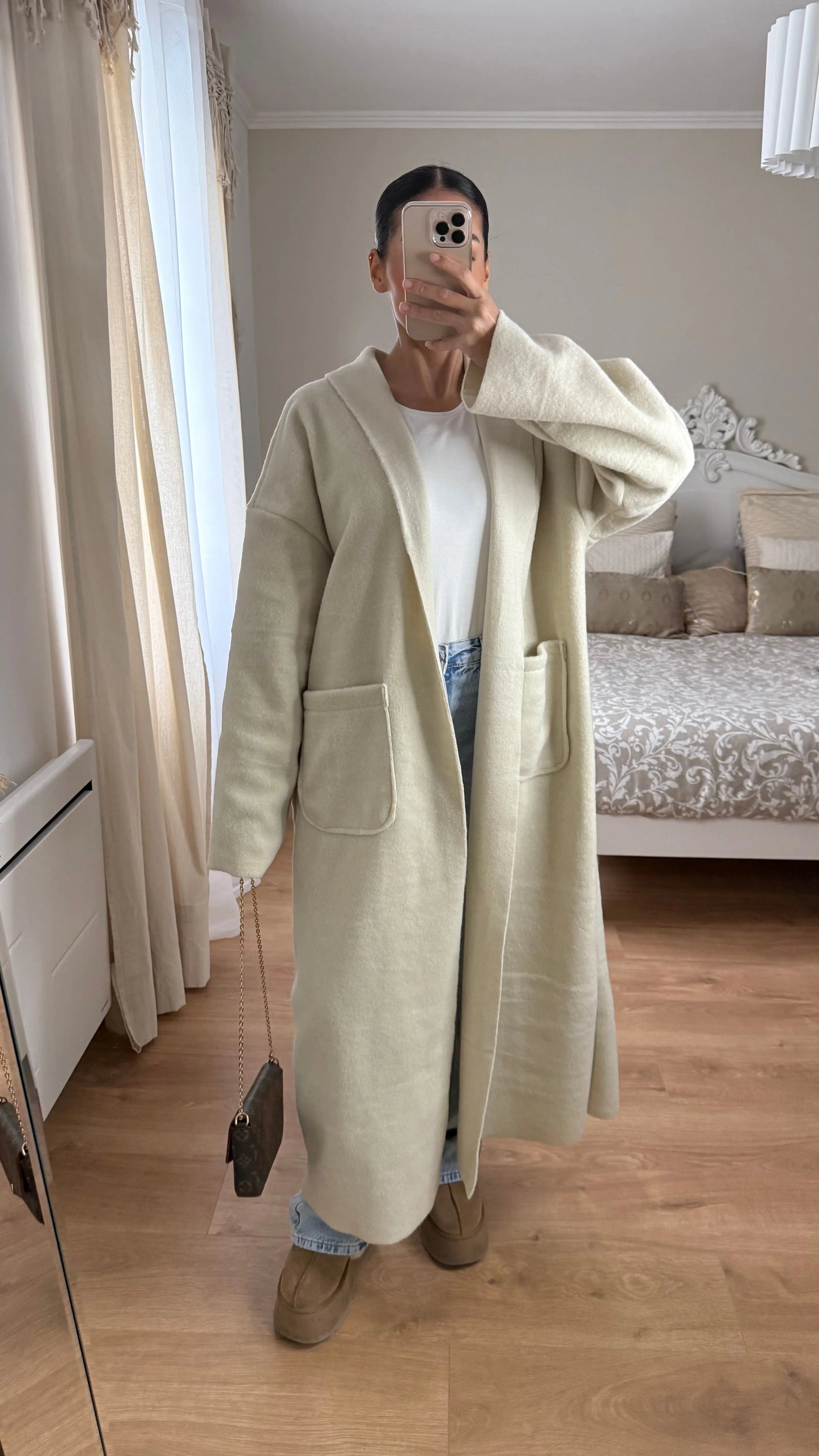 Manteau kimono long Beige SAÏRYS