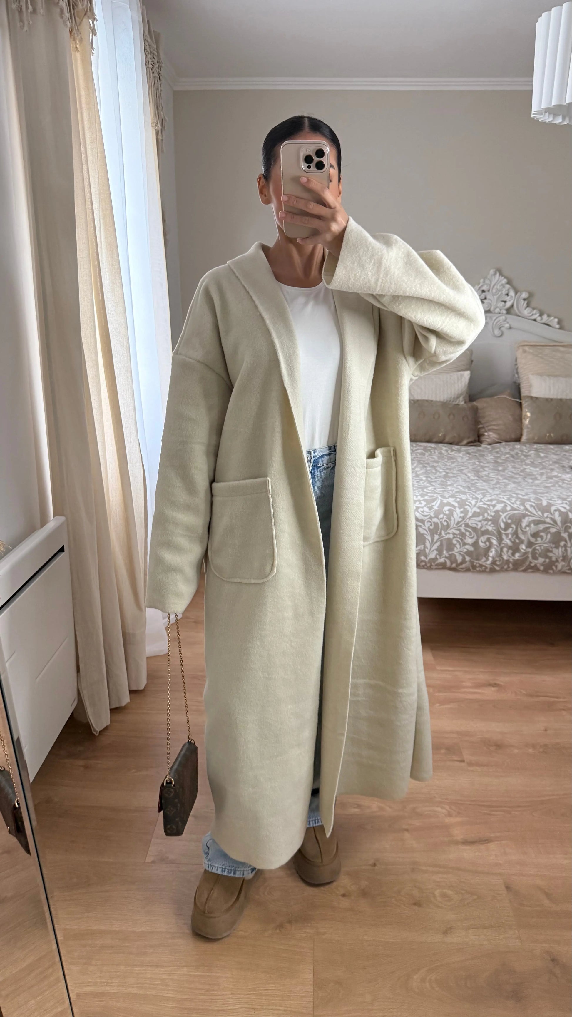 Manteau kimono long Beige SAÏRYS