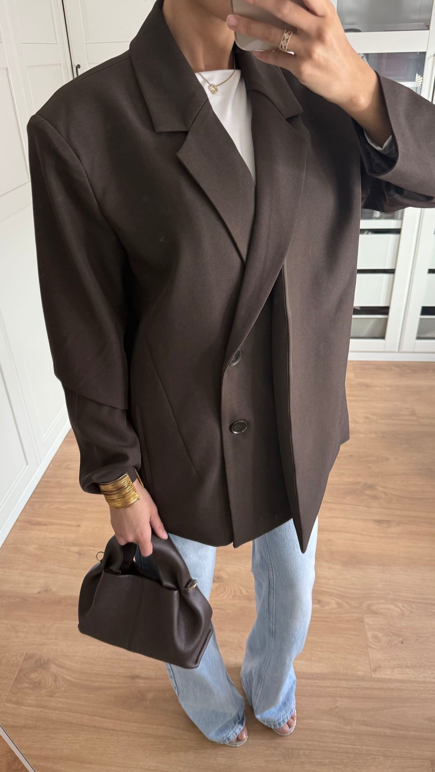 Blazer oversize amovible Marron SAÏRYS
