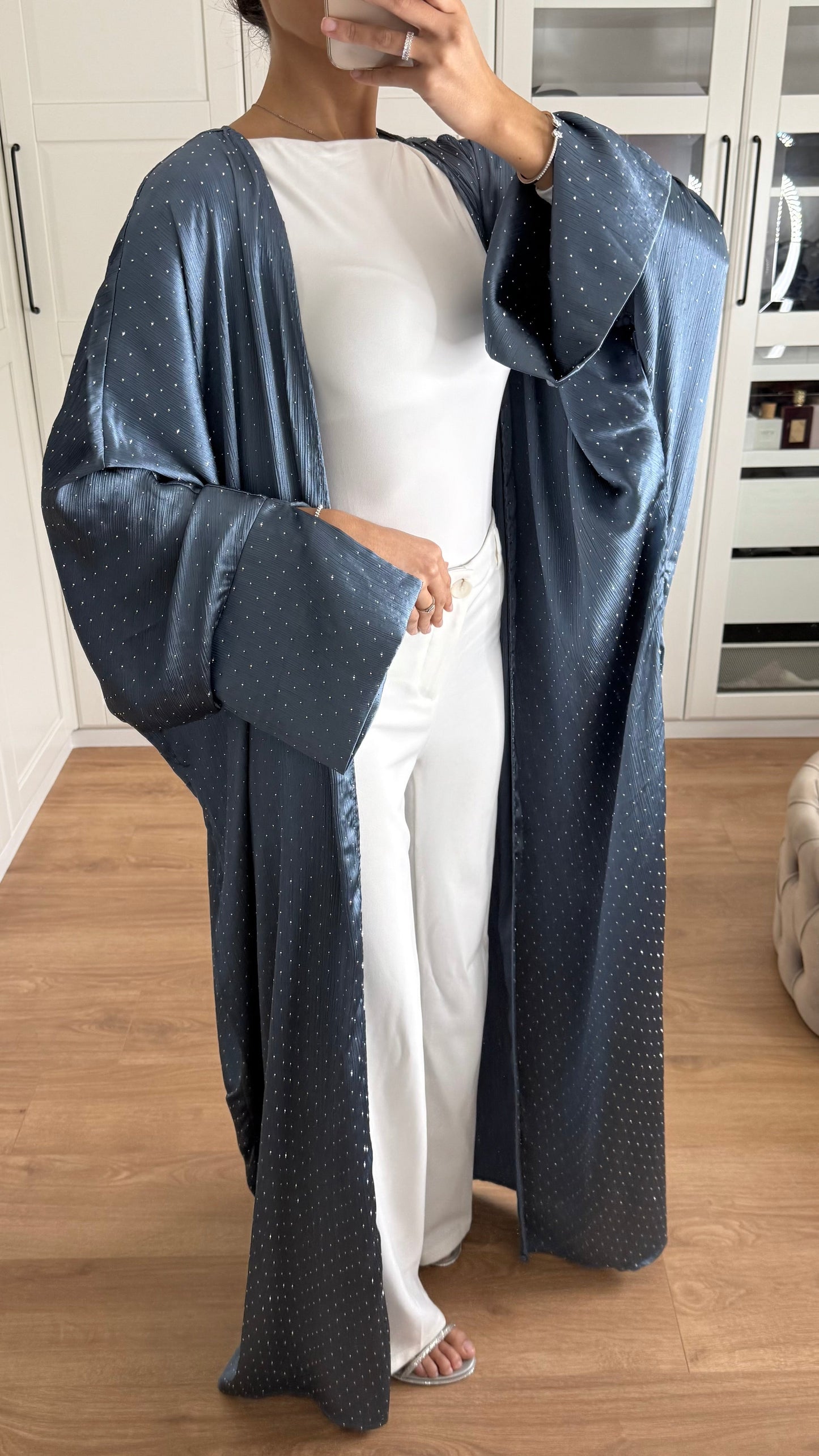 Kimono pailleté bleu ciel SAÏRYS