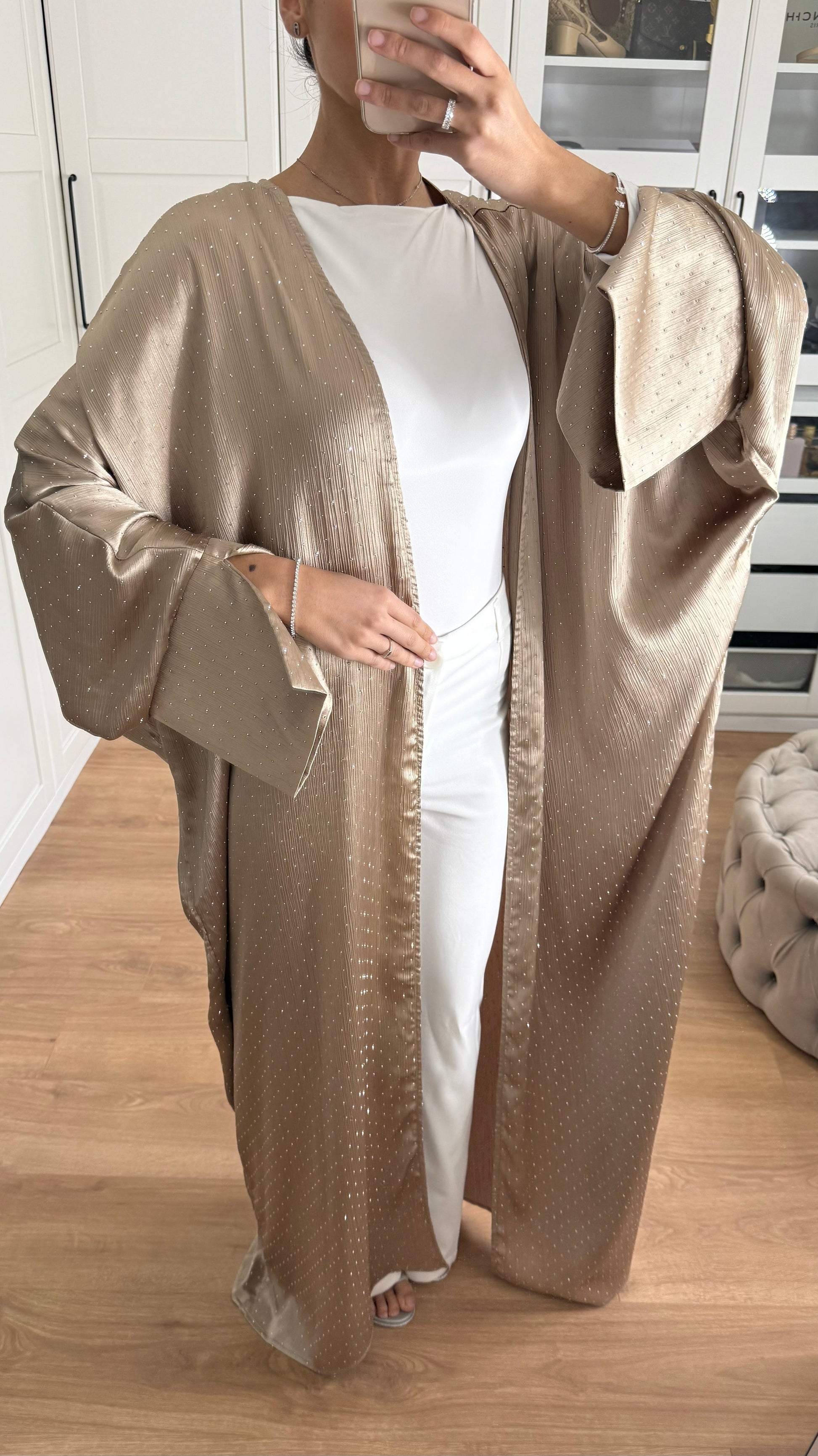 Kimono pailleté marron SAÏRYS