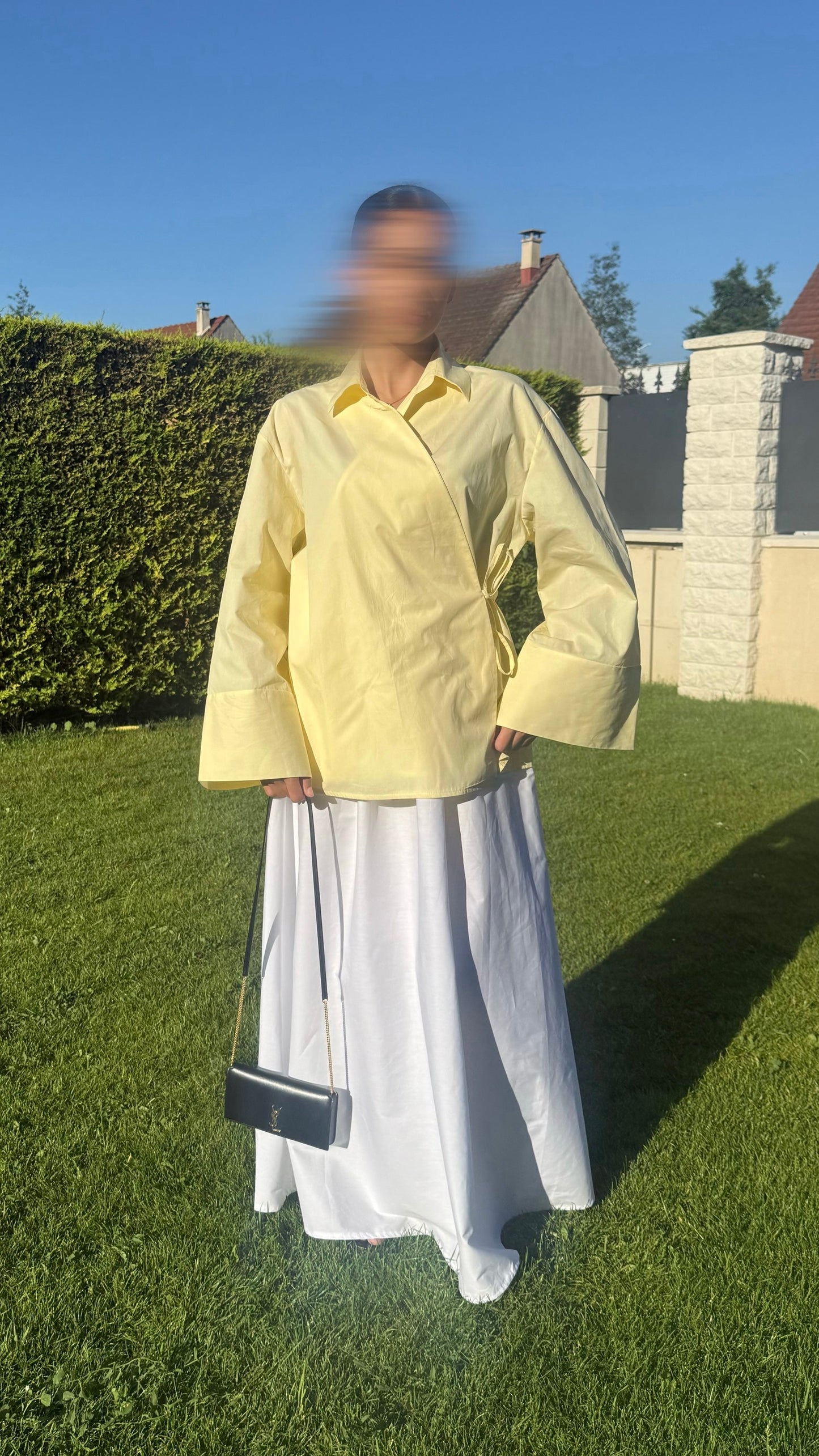Chemise Cache-Cœur Jaune — Élégance Modeste & Intemporelle SAÏRYS