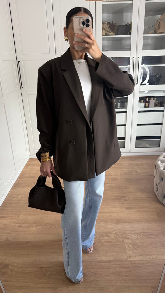Blazer oversize amovible Marron SAÏRYS