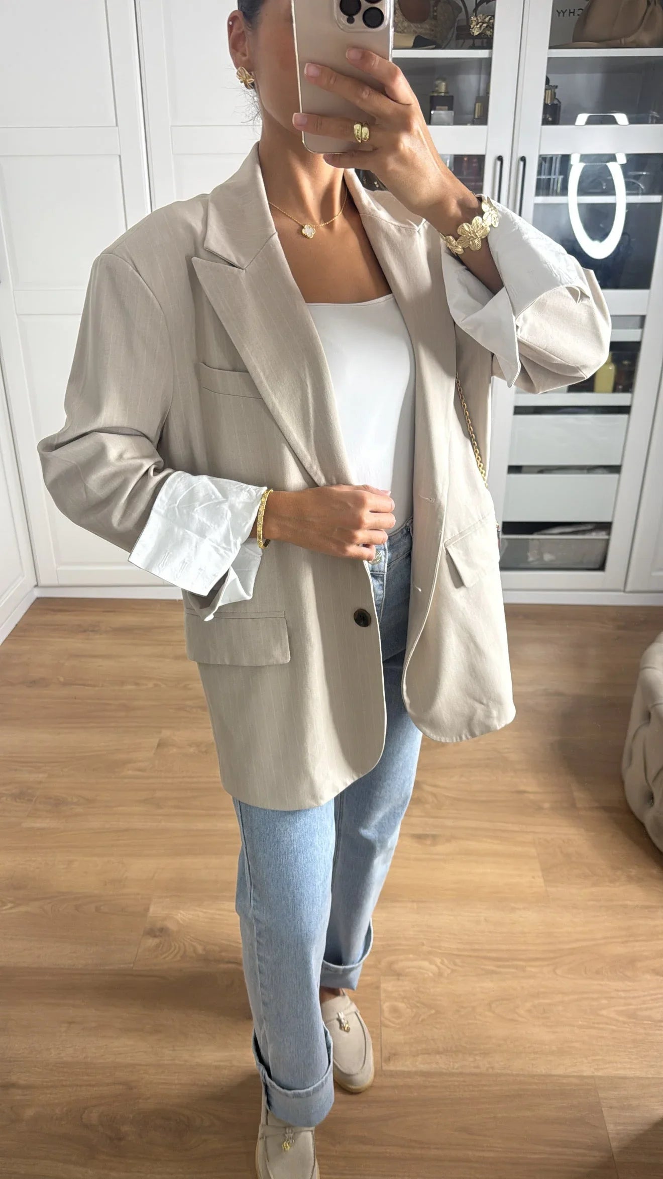 Jean Taille Haute Droit à Revers - SAÏRYS