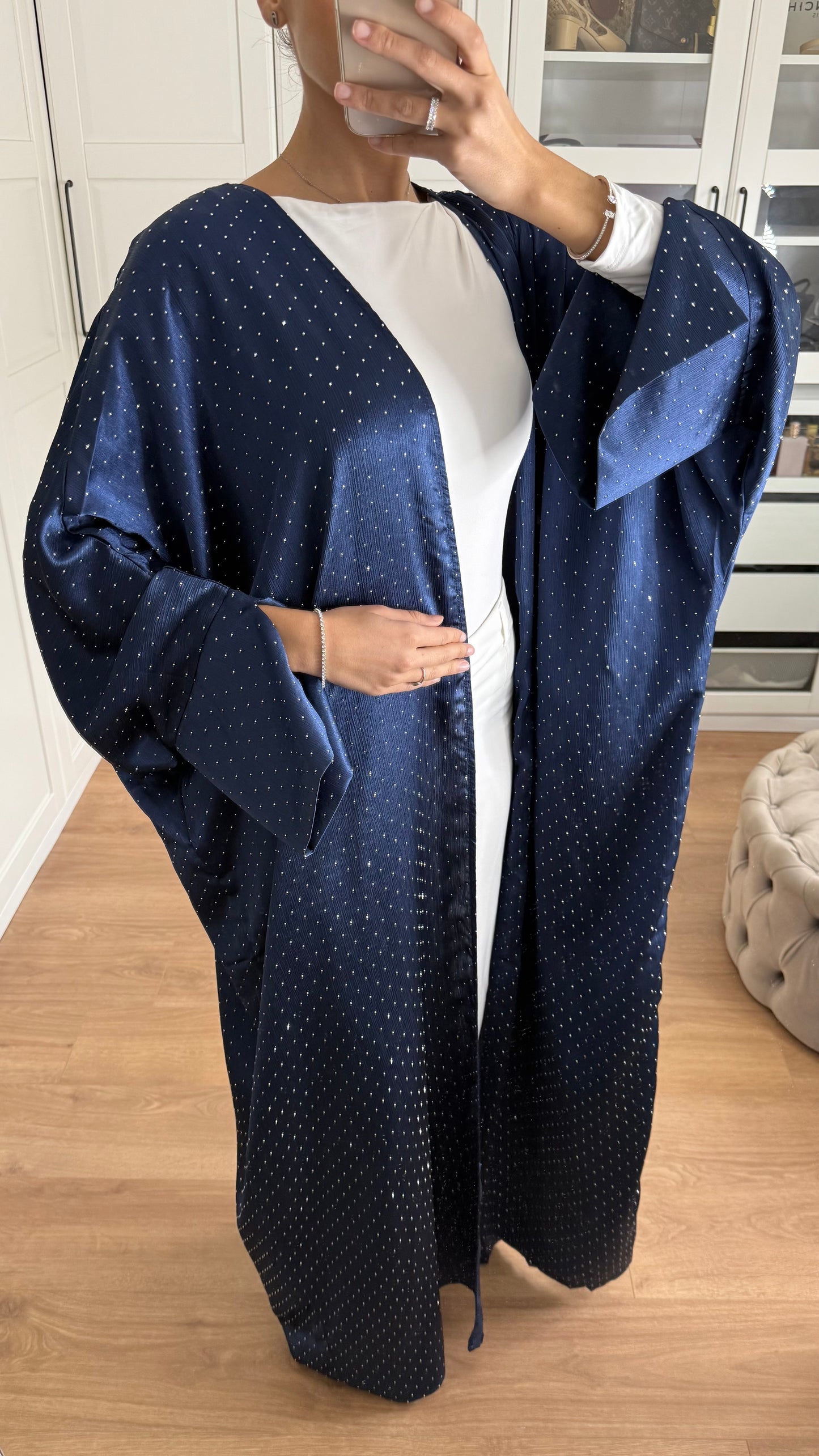 Kimono pailleté bleu nuit