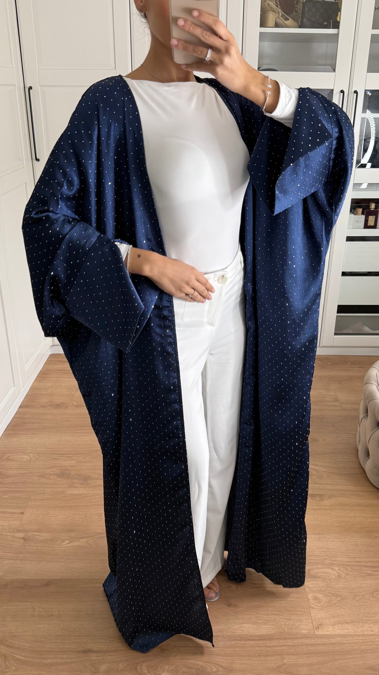 Kimono pailleté bleu nuit