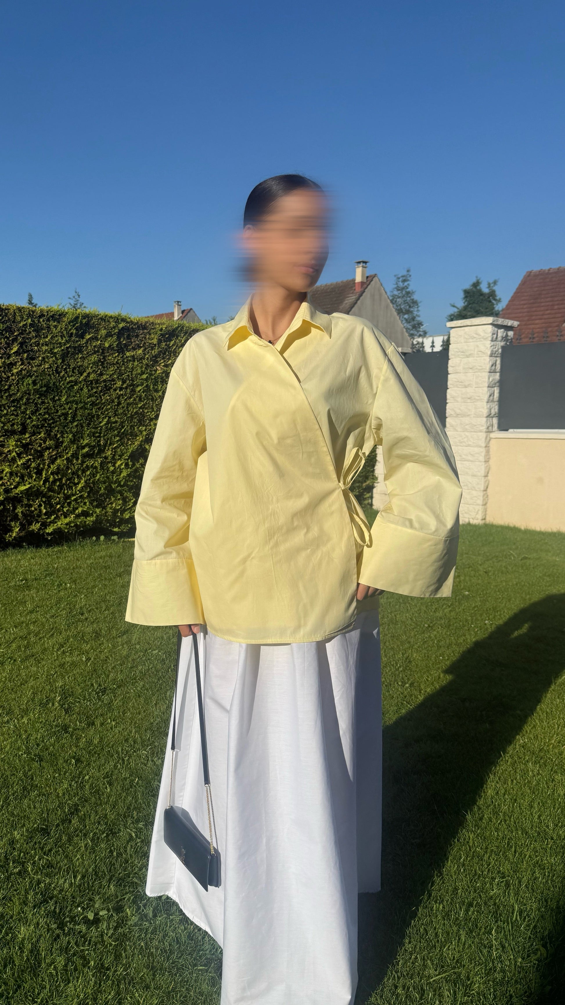 Chemise Cache-Cœur Jaune — Élégance Modeste & Intemporelle SAÏRYS
