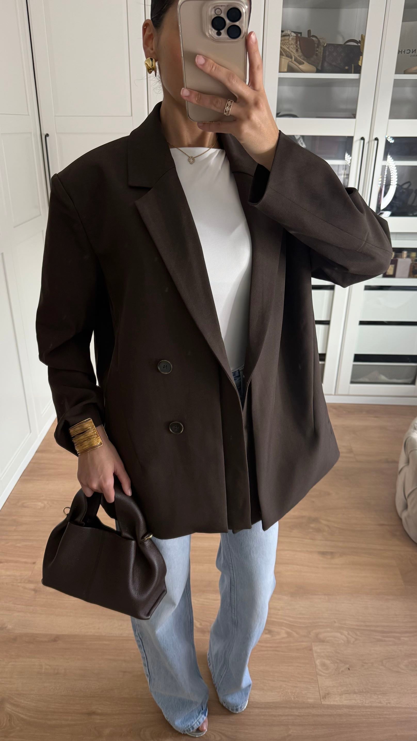 Blazer oversize amovible Marron SAÏRYS