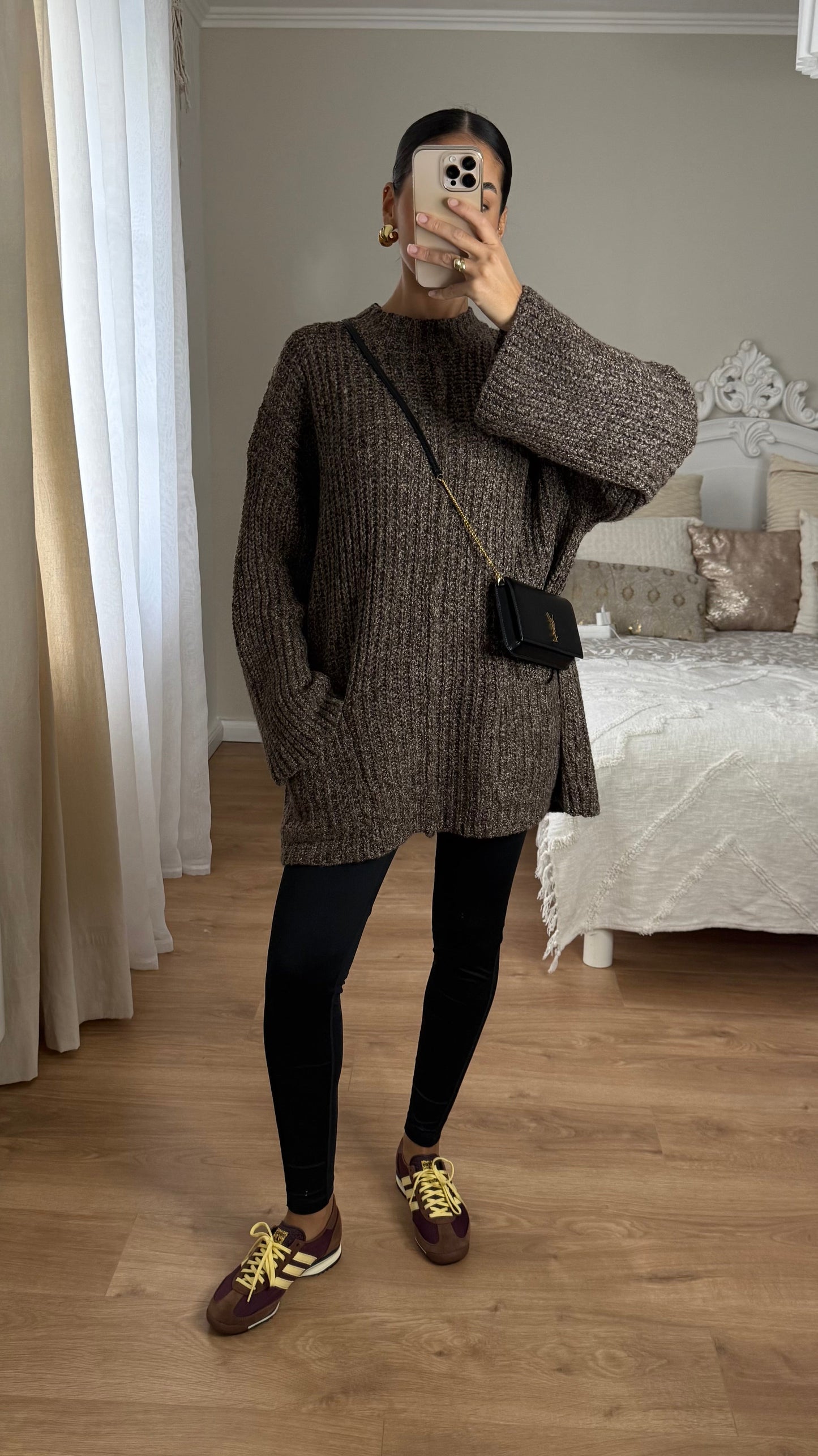 Pull long tricot choco SAÏRYS
