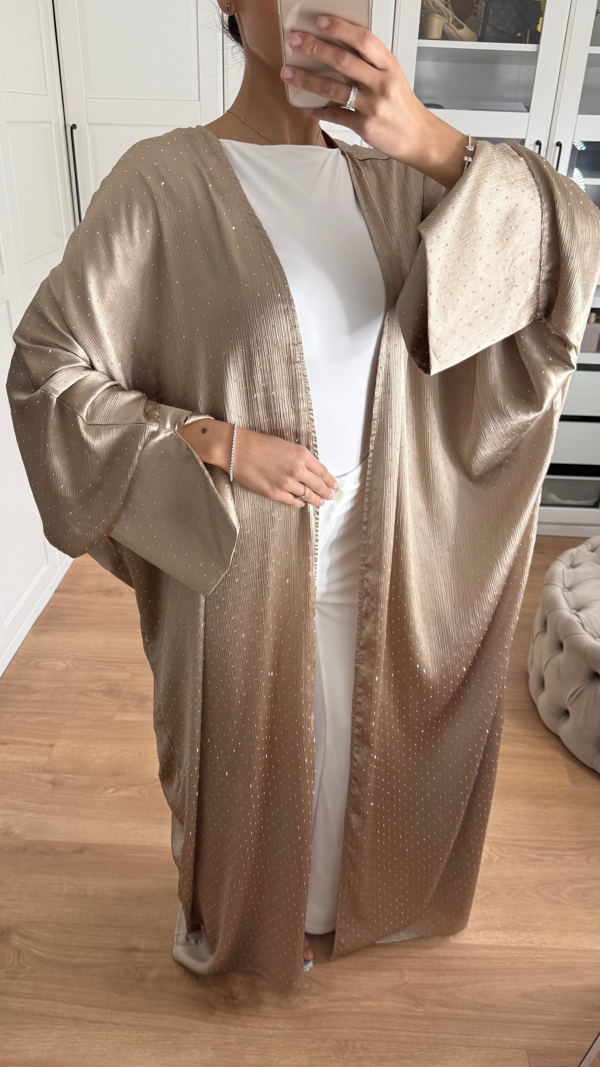 Kimono pailleté marron SAÏRYS