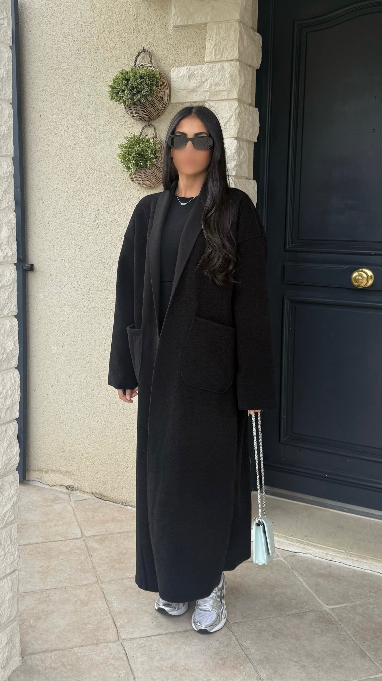 Manteau kimono long Noir SAÏRYS