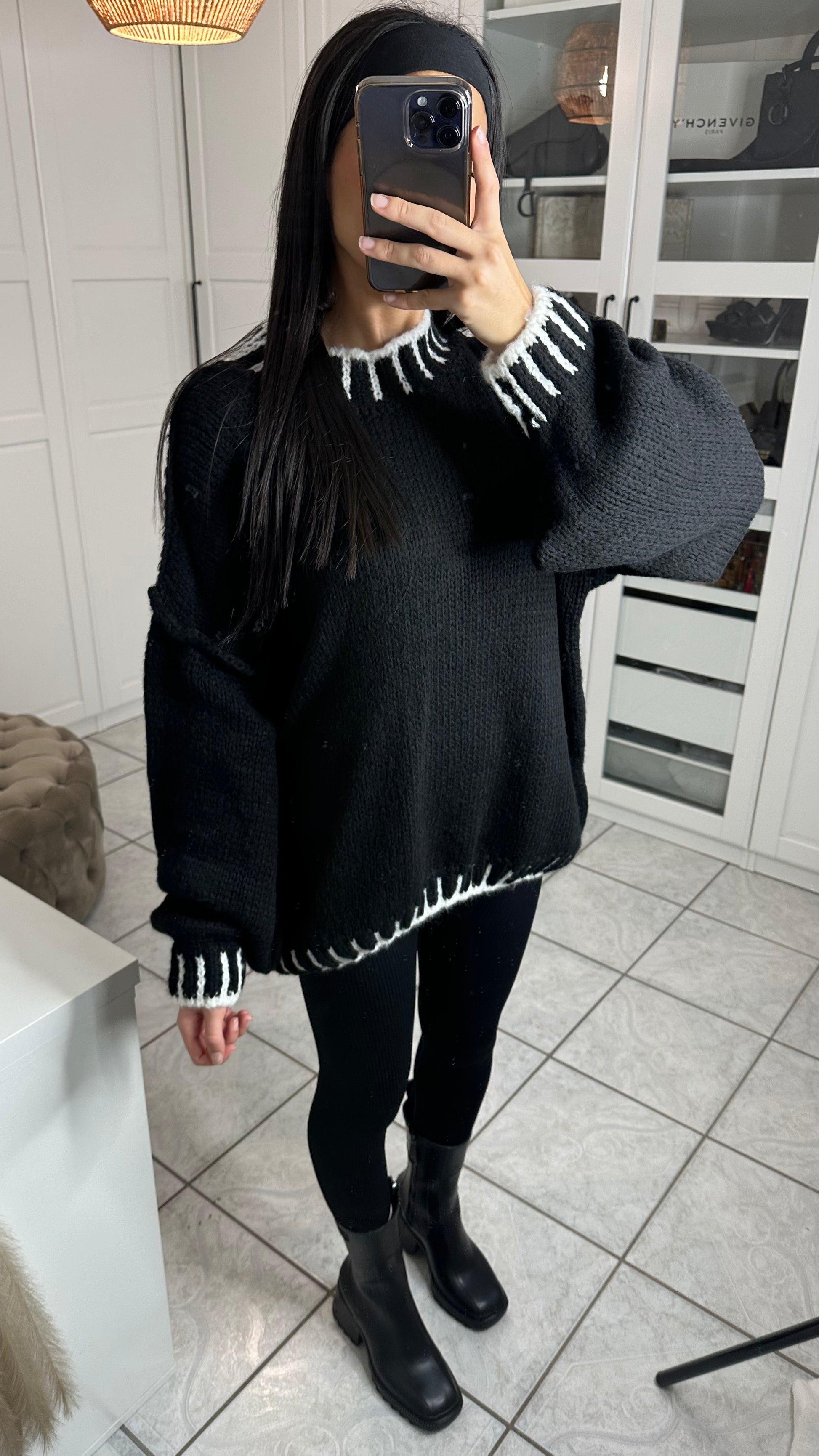 Pull épais brodé - SAÏRYS