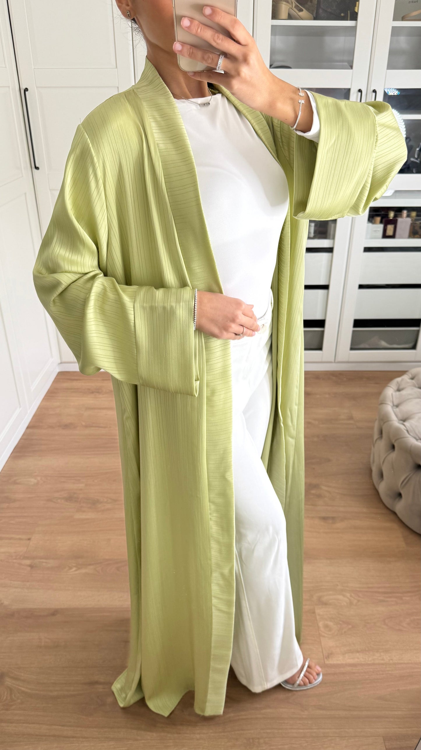 Kimono à rayure vert SAÏRYS