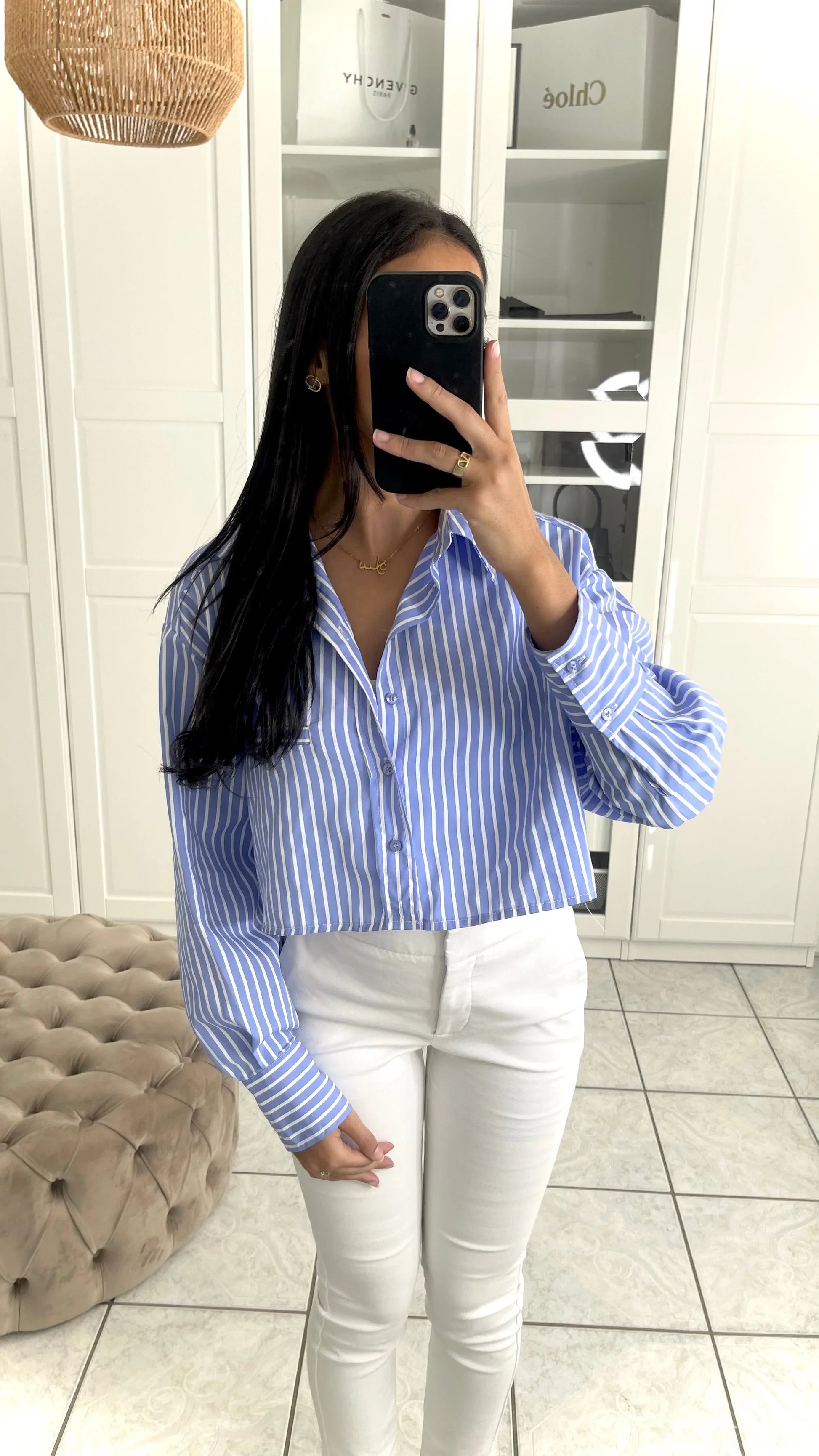 Chemise courte à rayures - SAÏRYS