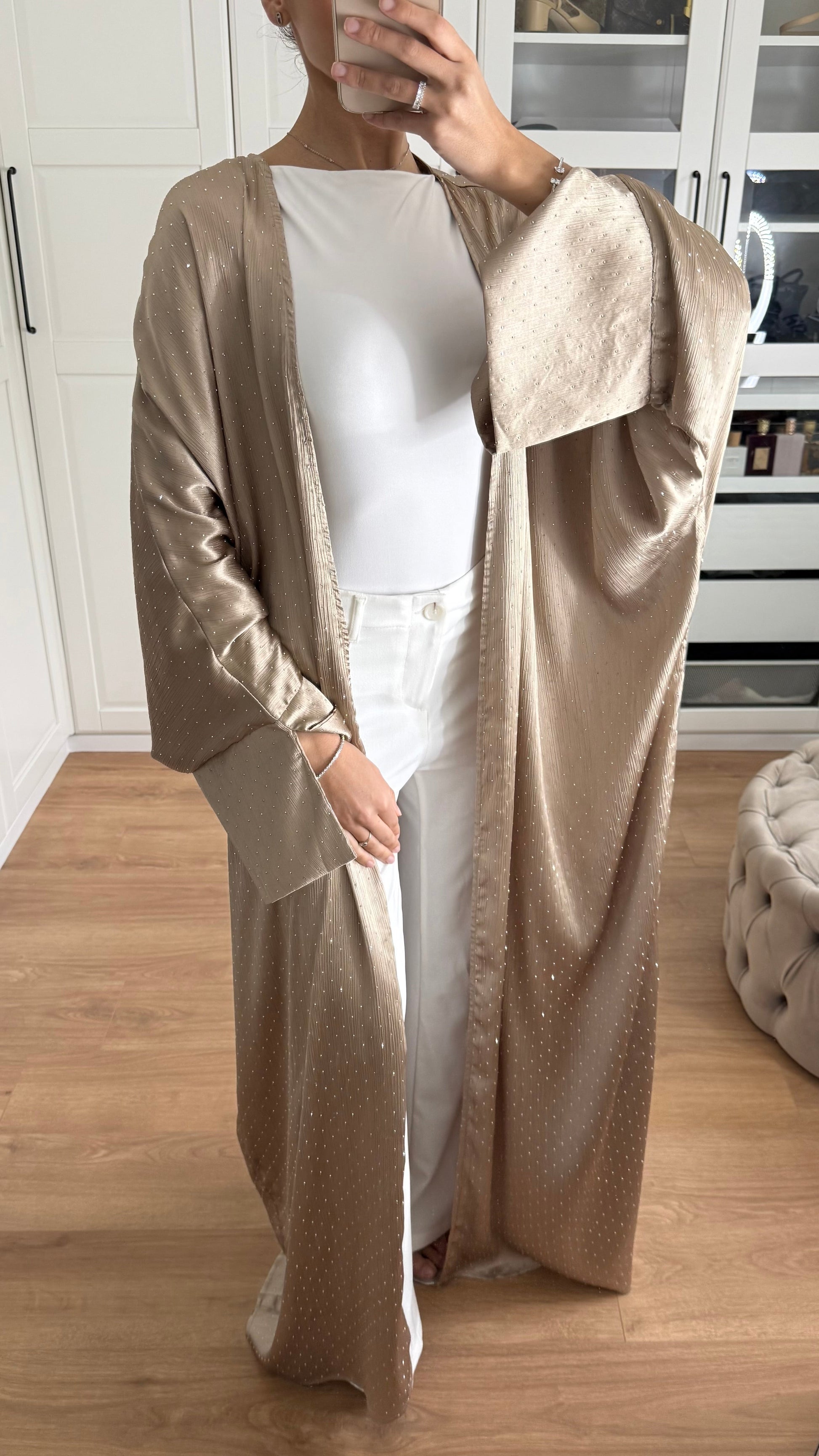 Kimono pailleté marron SAÏRYS