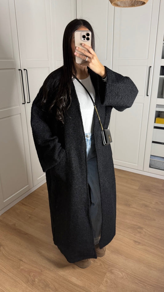 Manteau kimono long Noir SAÏRYS