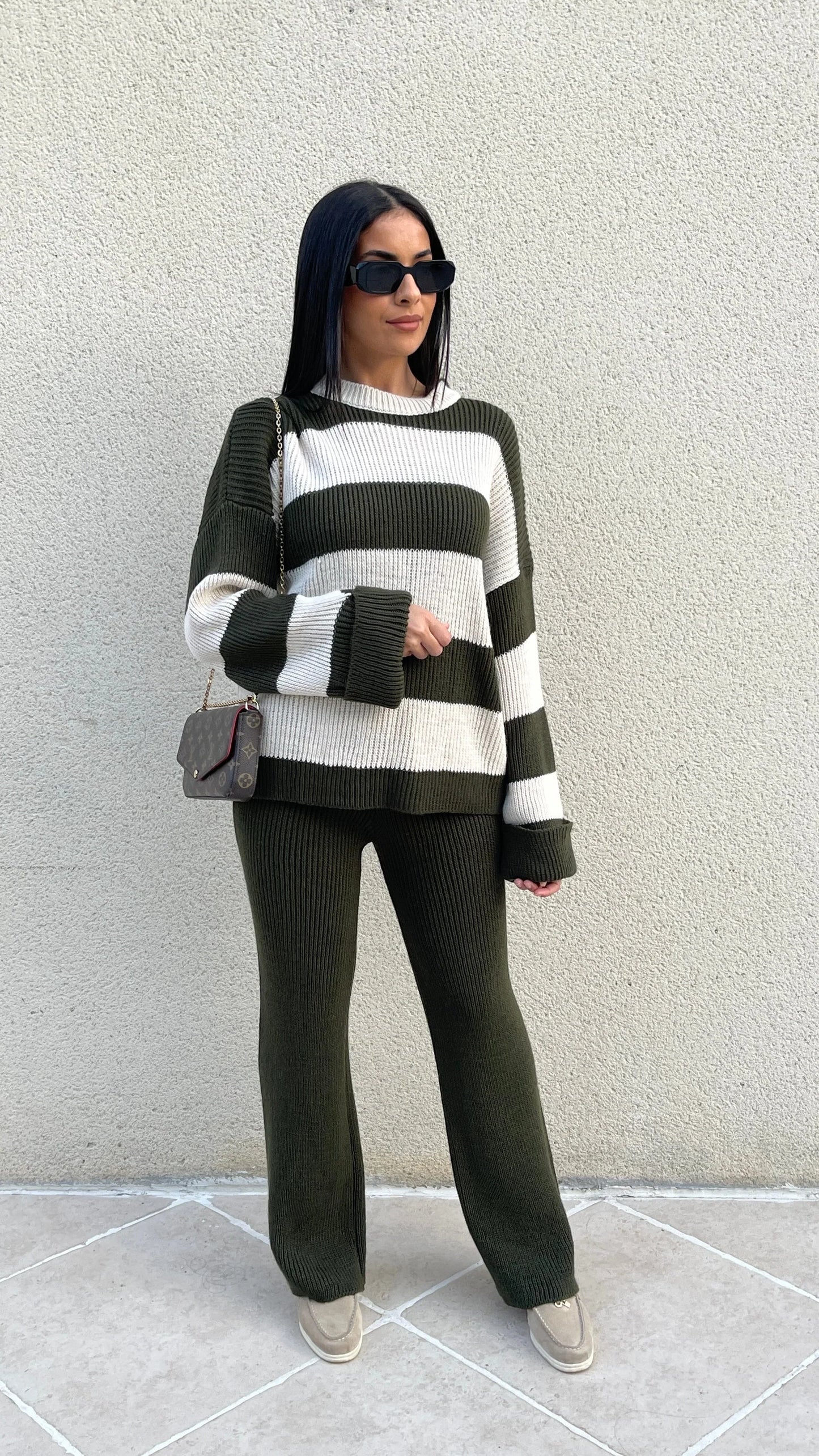 Ensemble à rayure Kaki - SAÏRYS