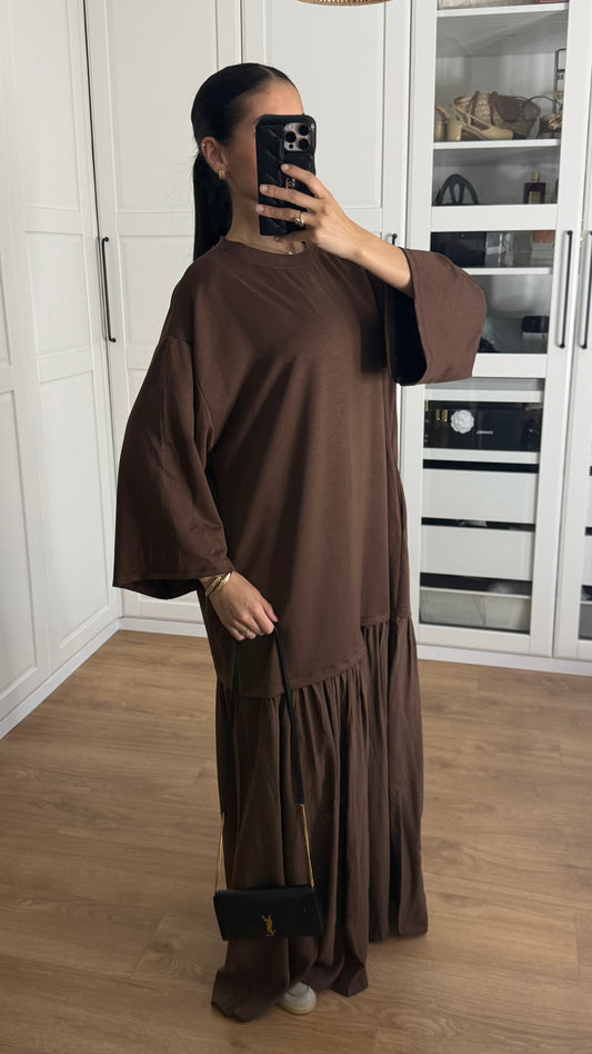 T-shirt jupe plissée Marron SAÏRYS