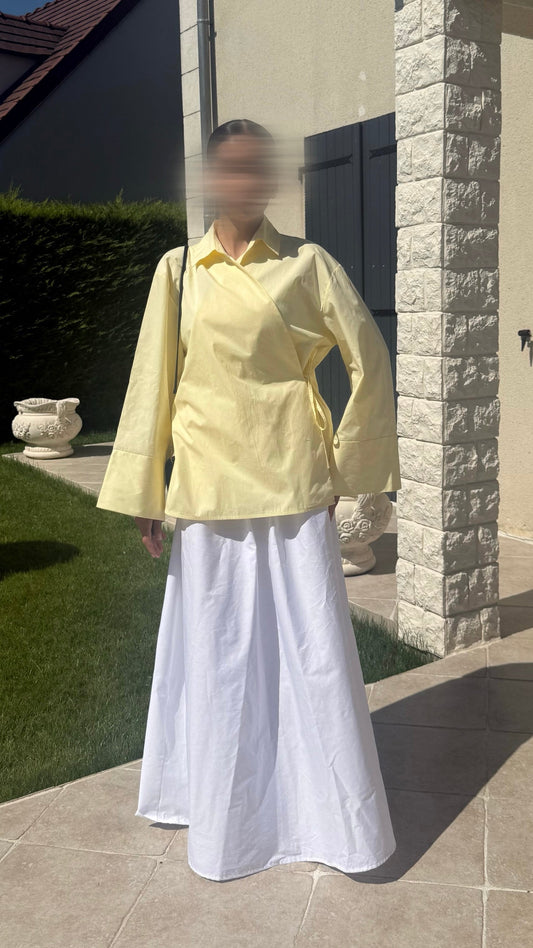 Chemise Cache-Cœur Jaune SAÏRYS