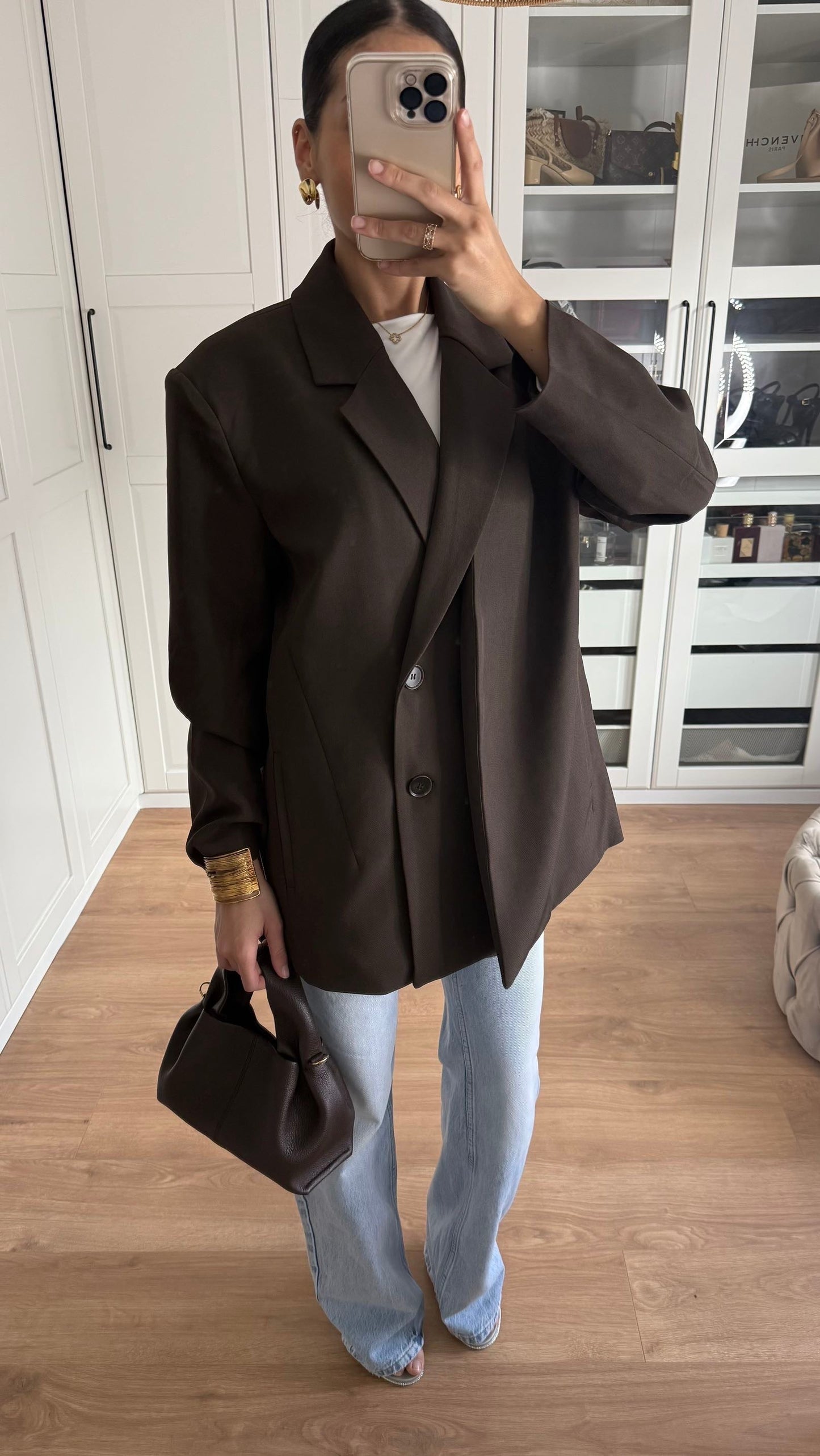 Blazer oversize amovible Marron SAÏRYS