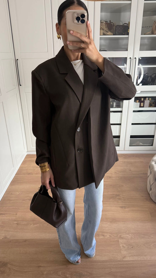 Blazer oversize amovible Marron SAÏRYS