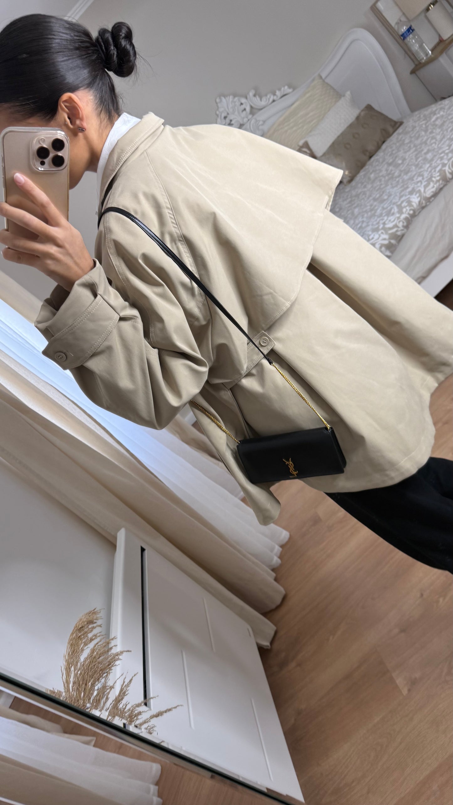 Trench oversize femme beige crème