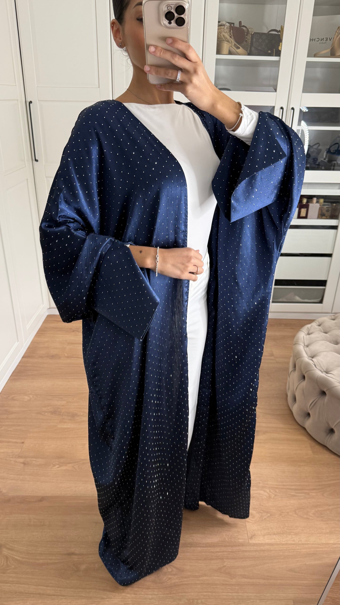 Kimono pailleté bleu nuit SAÏRYS