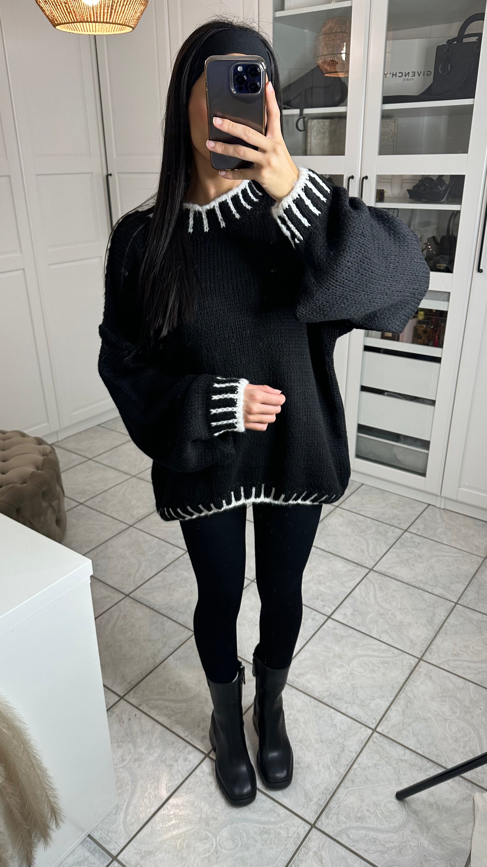 Pull épais brodé - SAÏRYS