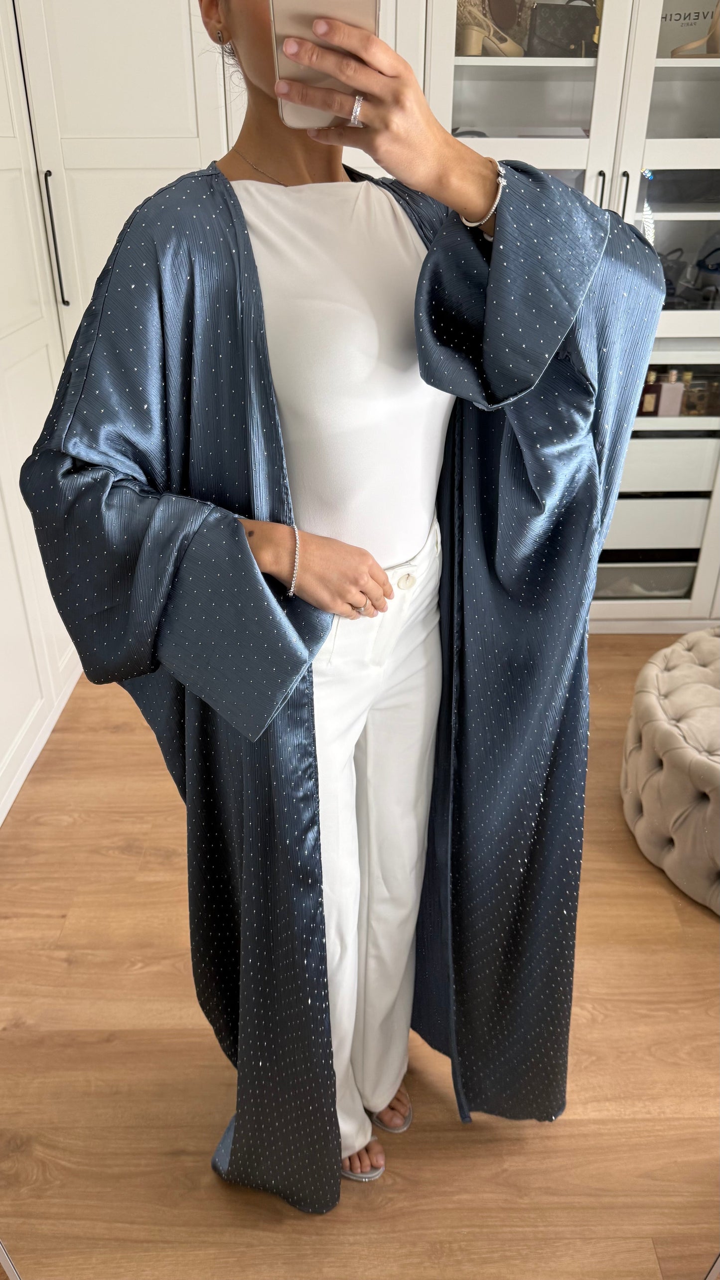 Kimono pailleté bleu ciel SAÏRYS