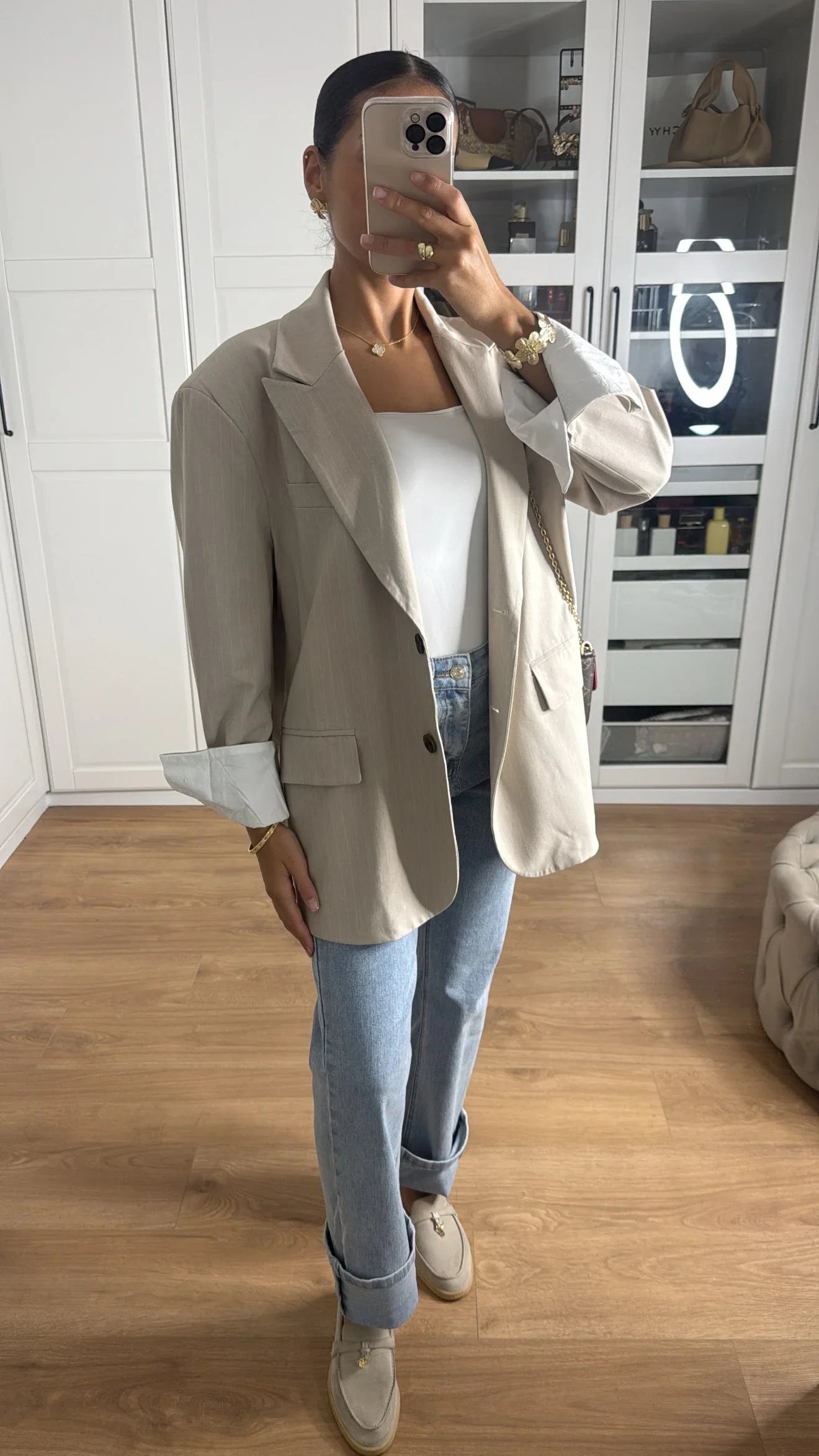 Jean Taille Haute Droit à Revers - SAÏRYS