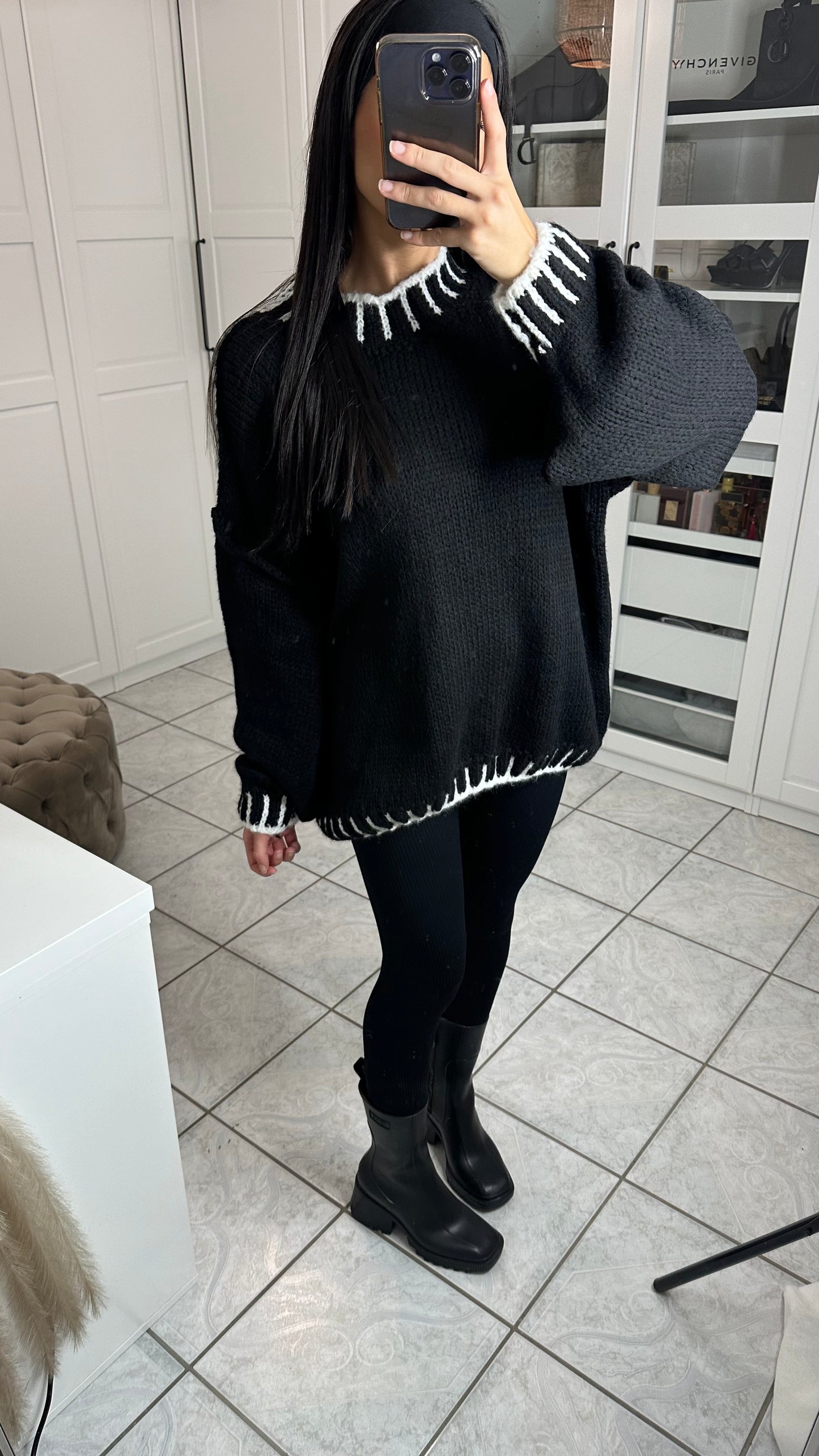 Pull épais brodé - SAÏRYS