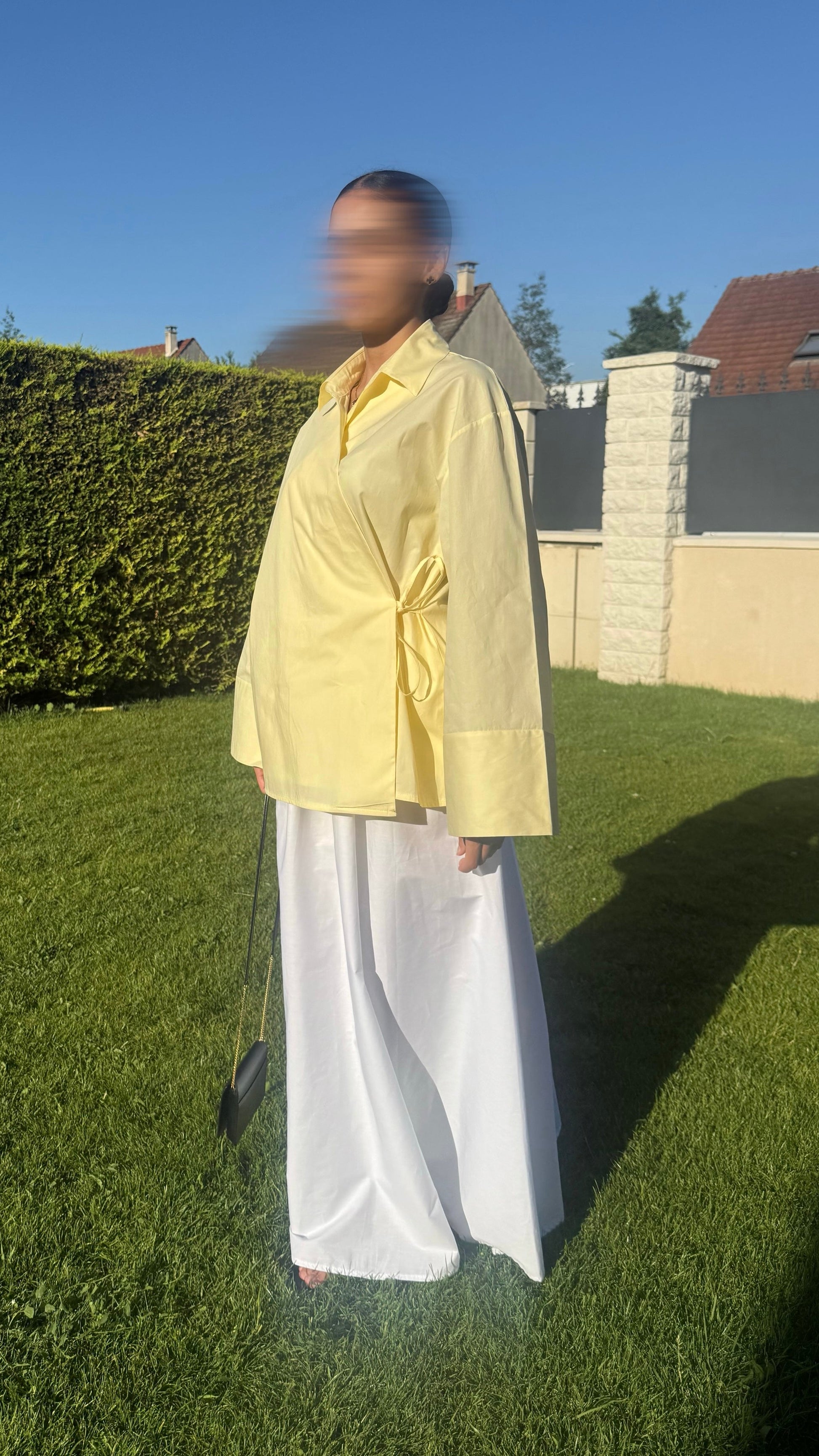 Chemise Cache-Cœur Jaune — Élégance Modeste & Intemporelle SAÏRYS