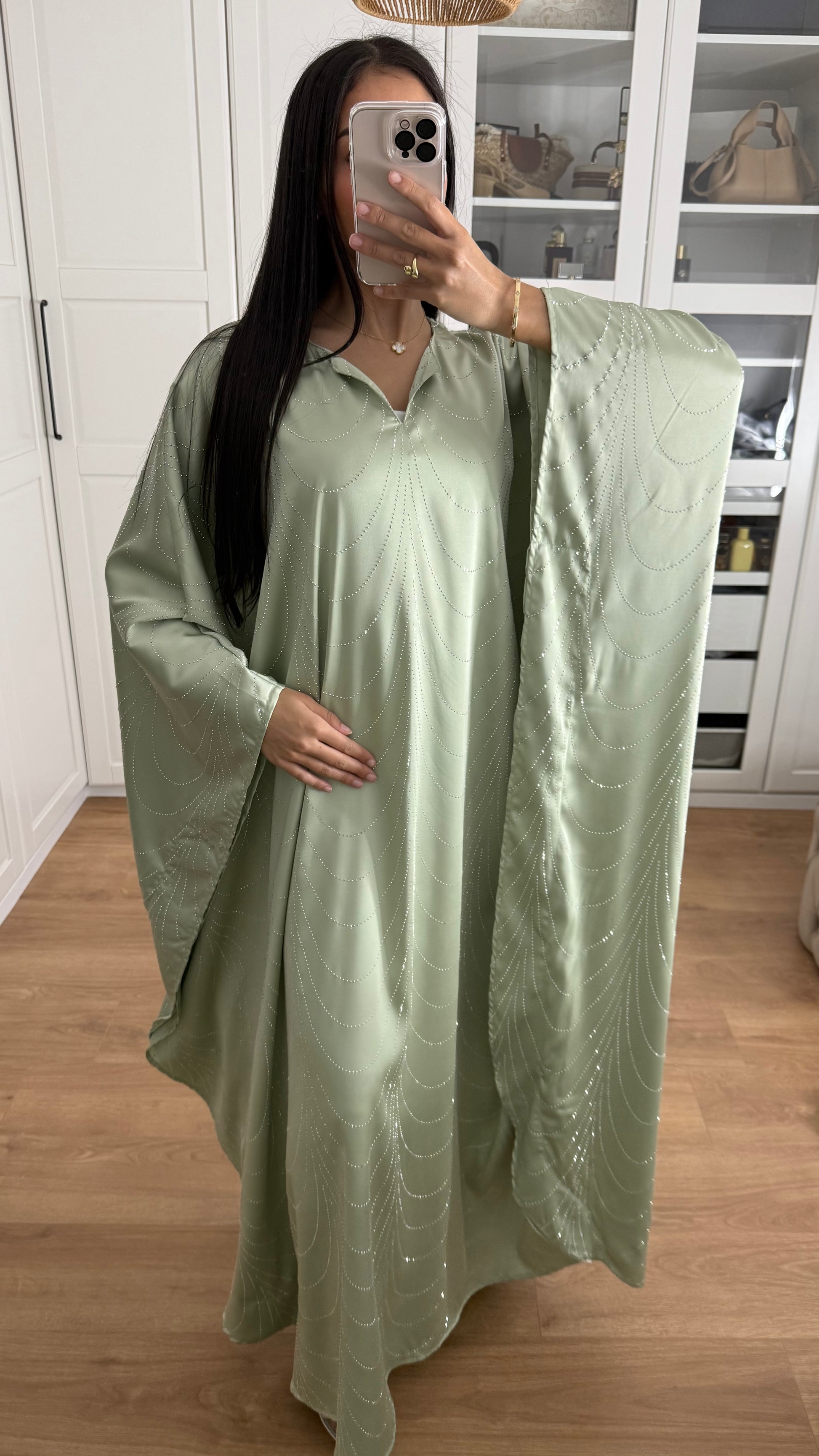 Abaya Nïya vert SAÏRYS