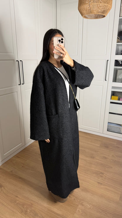 Manteau kimono long Noir SAÏRYS