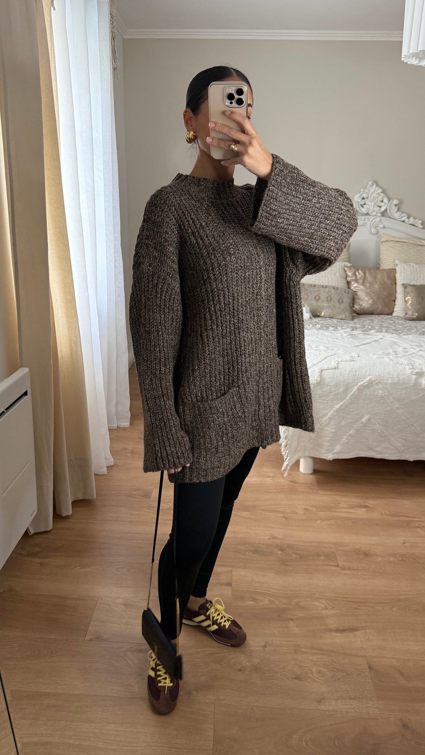 Pull long tricot choco