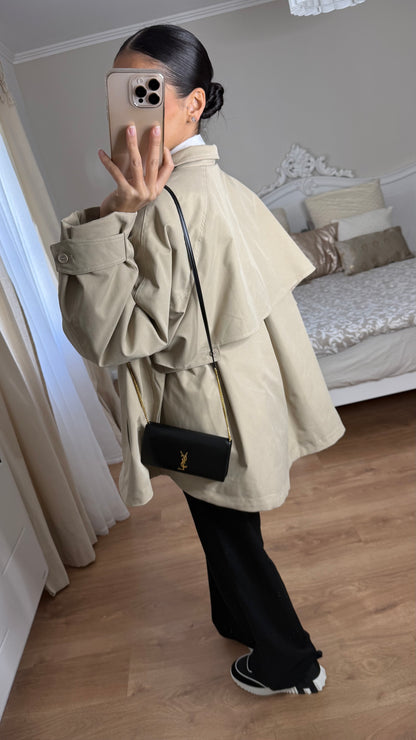 Trench parka évasé crème