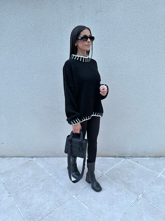 Pull épais brodé