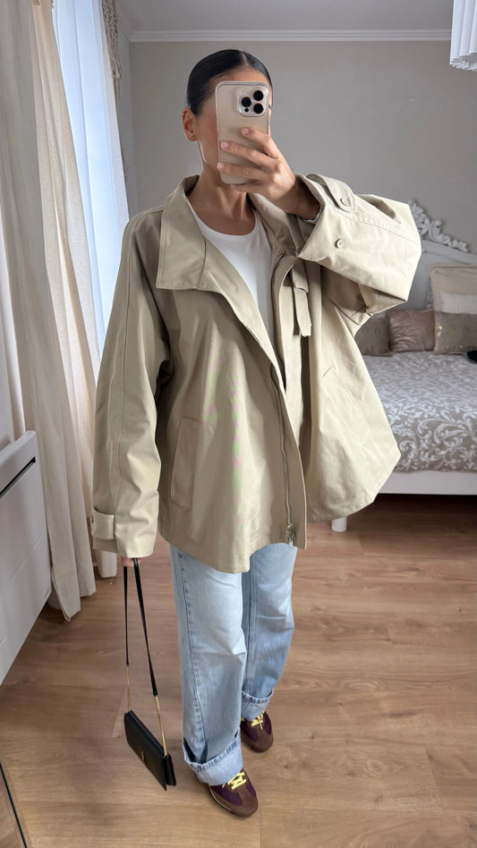 Trench oversize femme beige crème