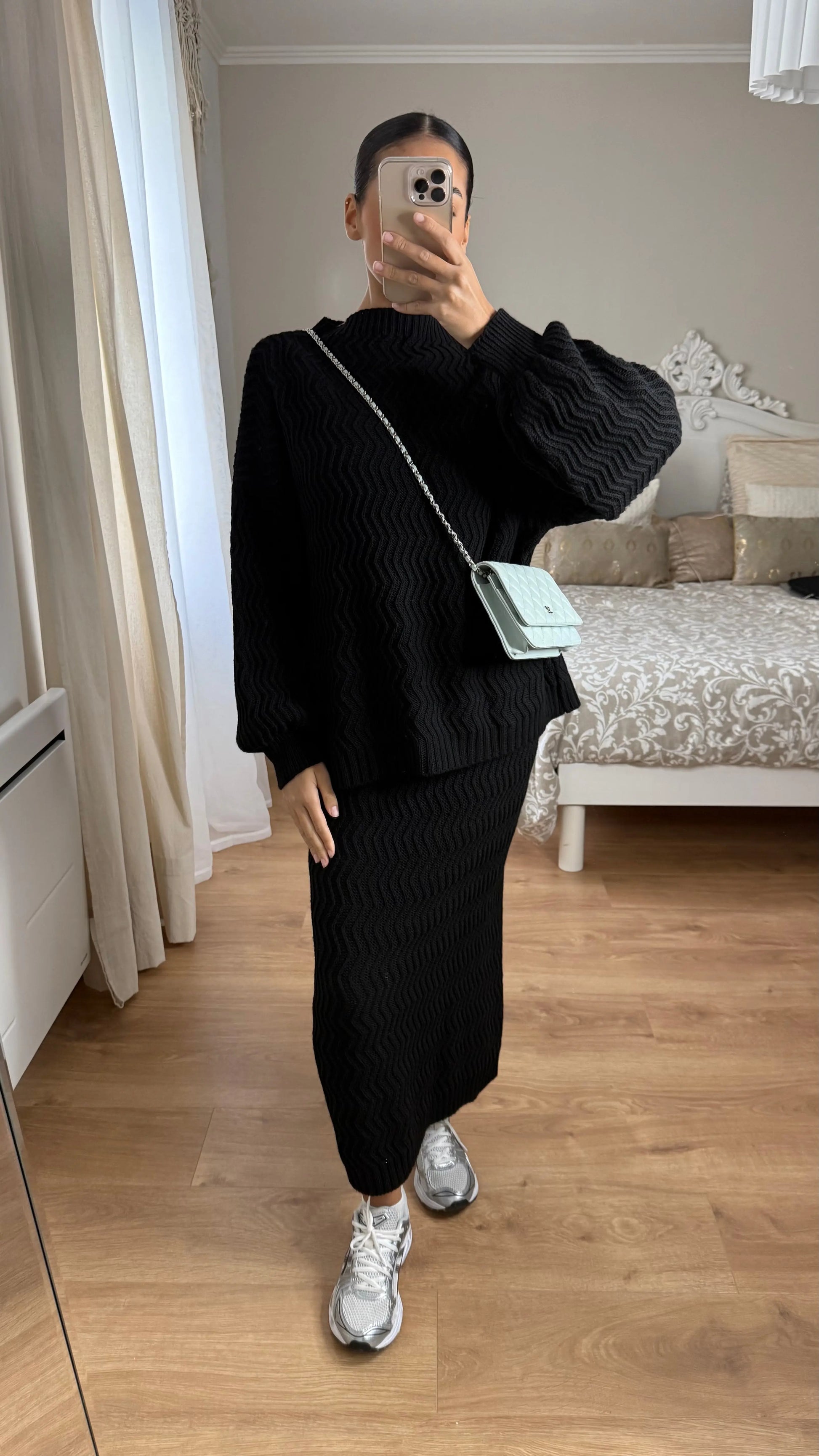 Ensemble pull + jupe Ynes [Noir] SAÏRYS