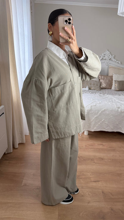 Ensemble structuré minimaliste Beige