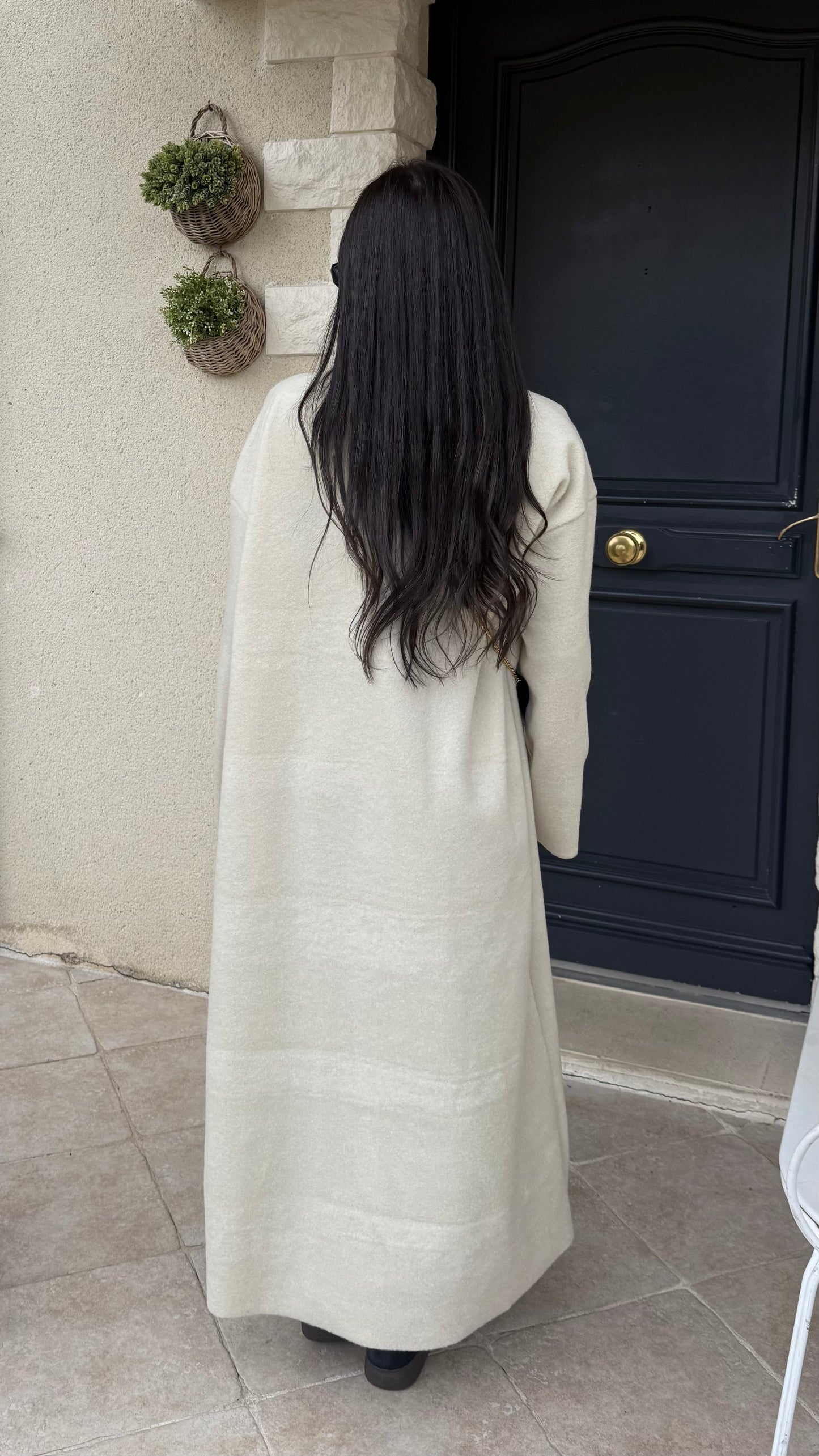 Manteau kimono long beige SAÏRYS