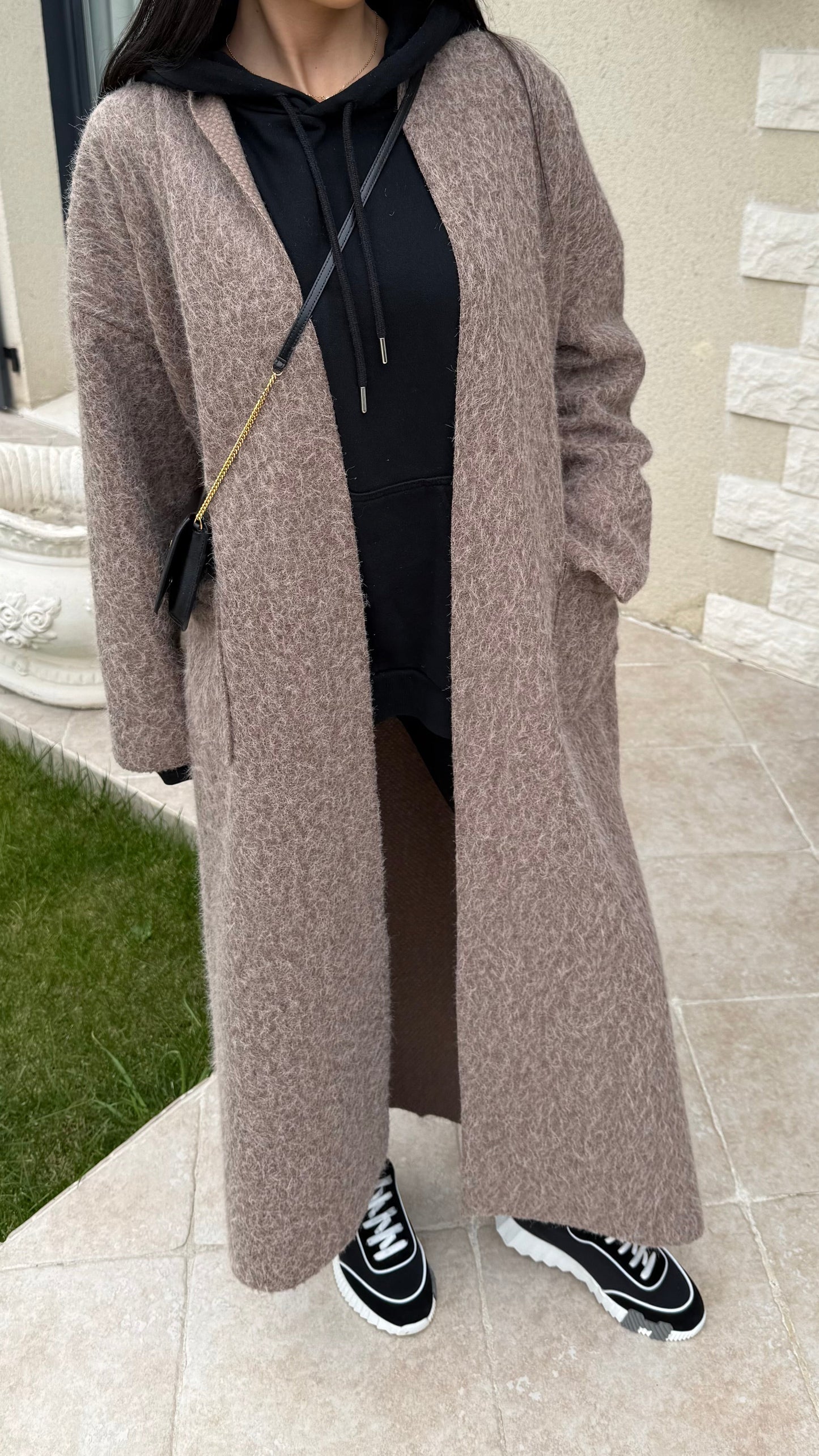 Manteau gilet long marron SAÏRYS