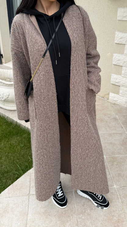 Manteau gilet long marron SAÏRYS