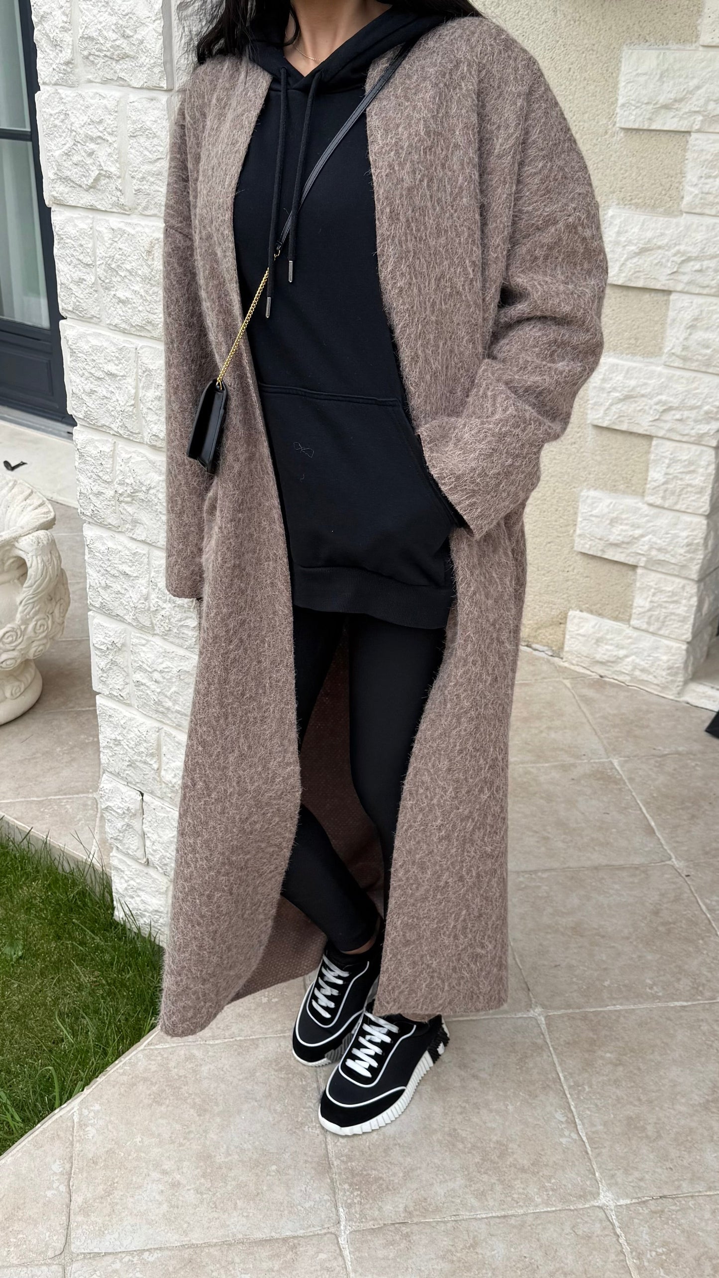 Manteau gilet long marron SAÏRYS