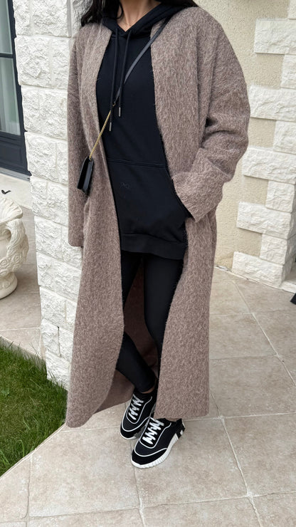 Manteau gilet long marron SAÏRYS